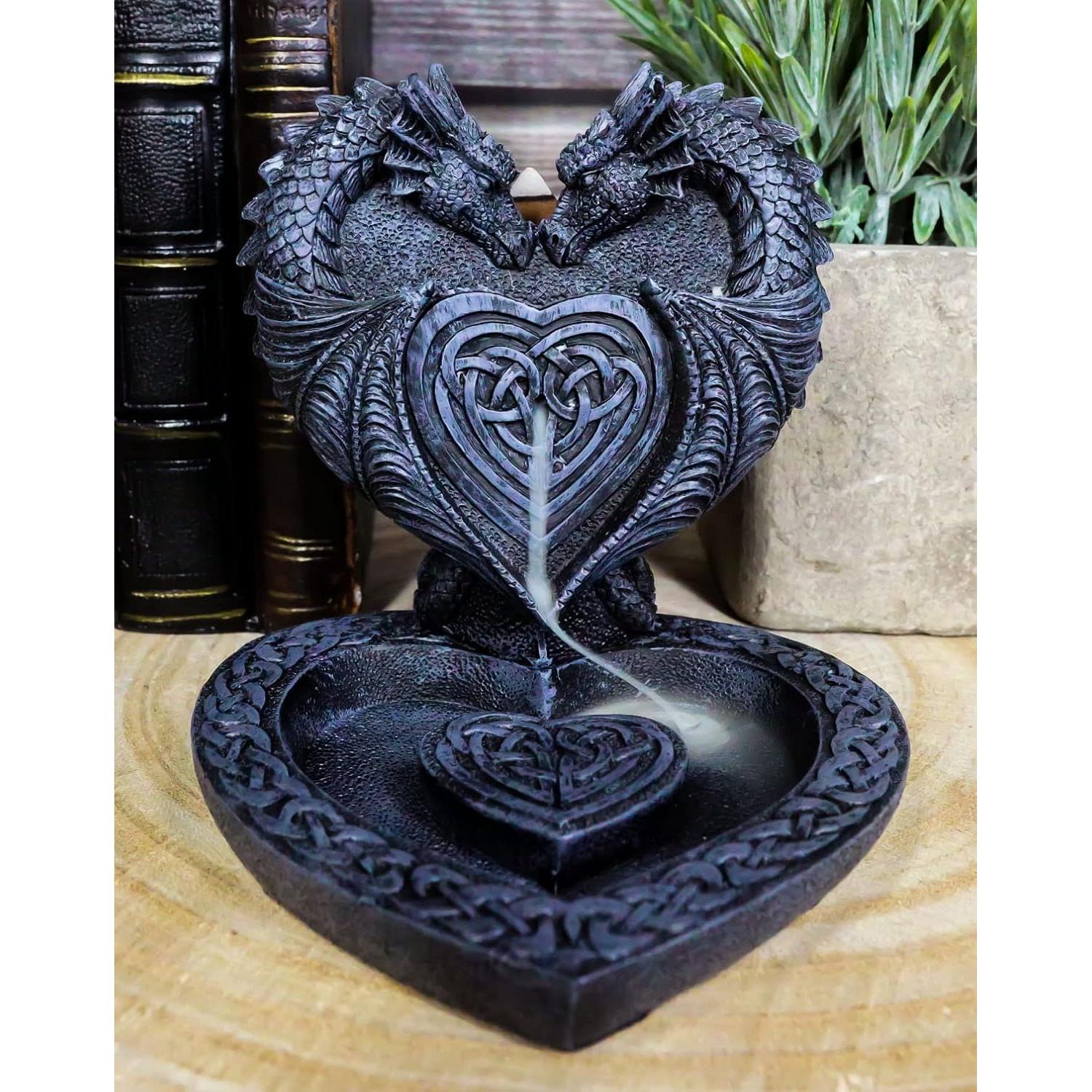 Incensario de Corazón Doble Dragón Celta Ebros Gift 10.8cm