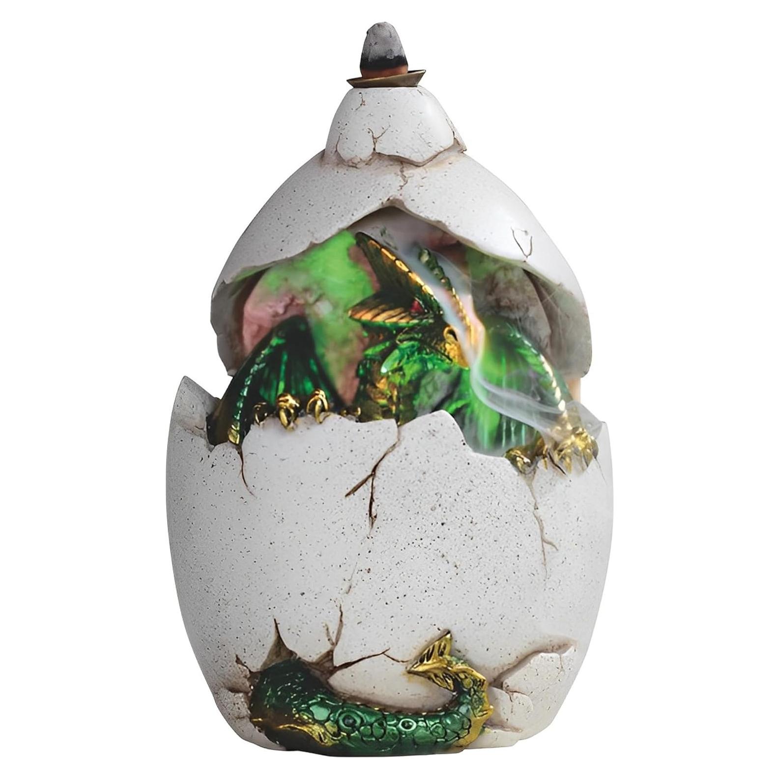 Estatua Dragón Verde Hielo Armadura 16.5 cm con Luz LED