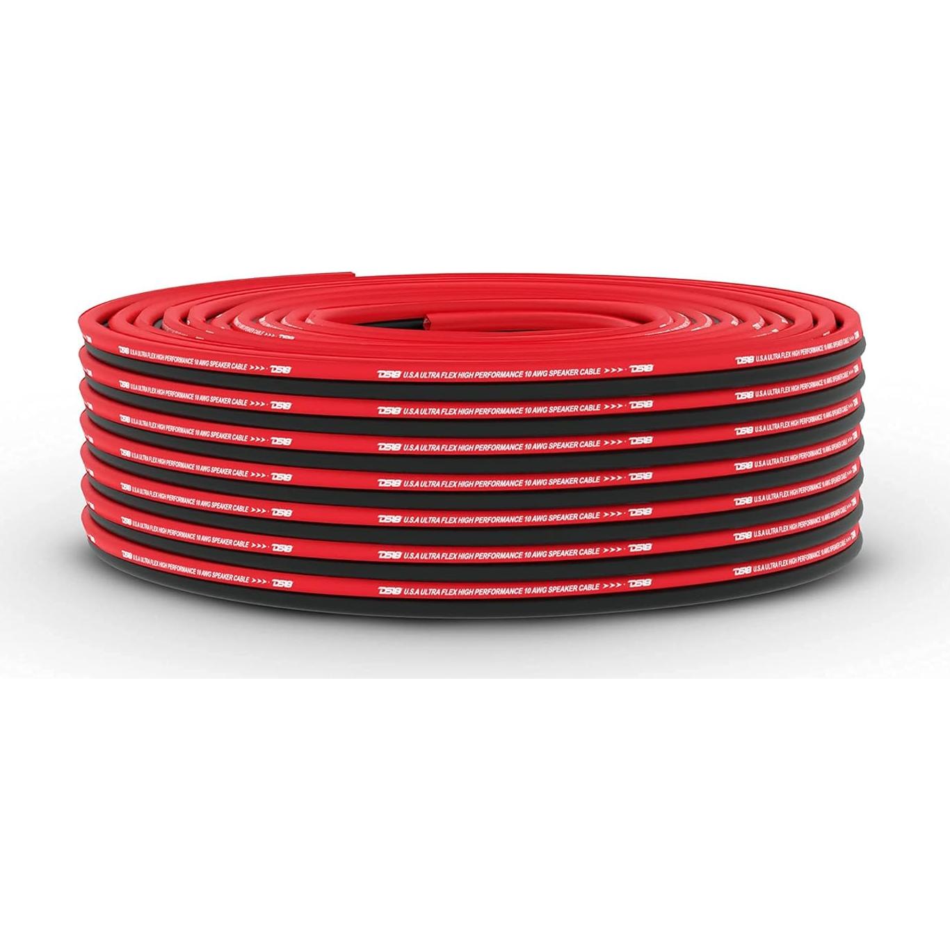 Cable de Altavoz DS18 12GA Ultra Flex 100m Rojo y Negro