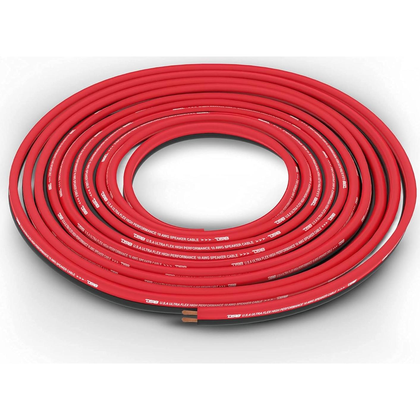 Cable de Altavoz DS18 12GA Ultra Flex 100m Rojo y Negro