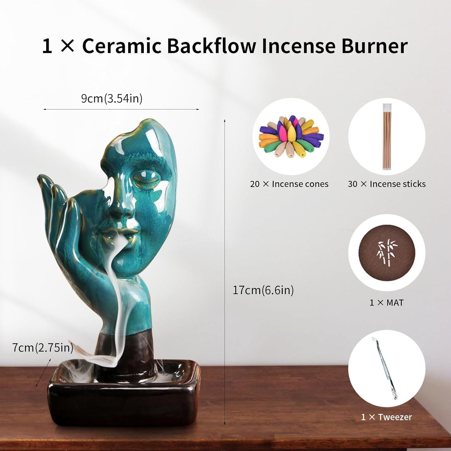 Fuente de Incienso de Cascada YYW con 20 Conos y 30 Varitas