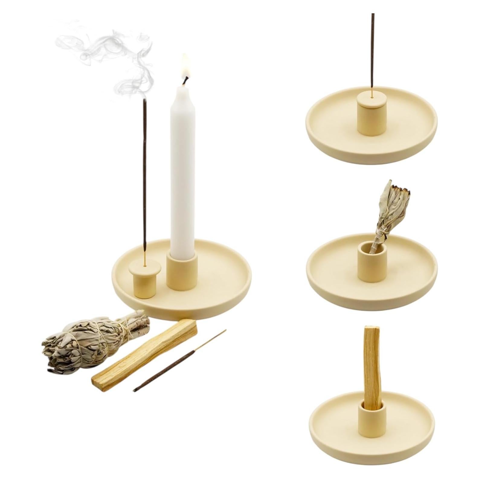 Soporte para Incienso 4 en 1 AKO FRAGRANCES Cerámica Beige