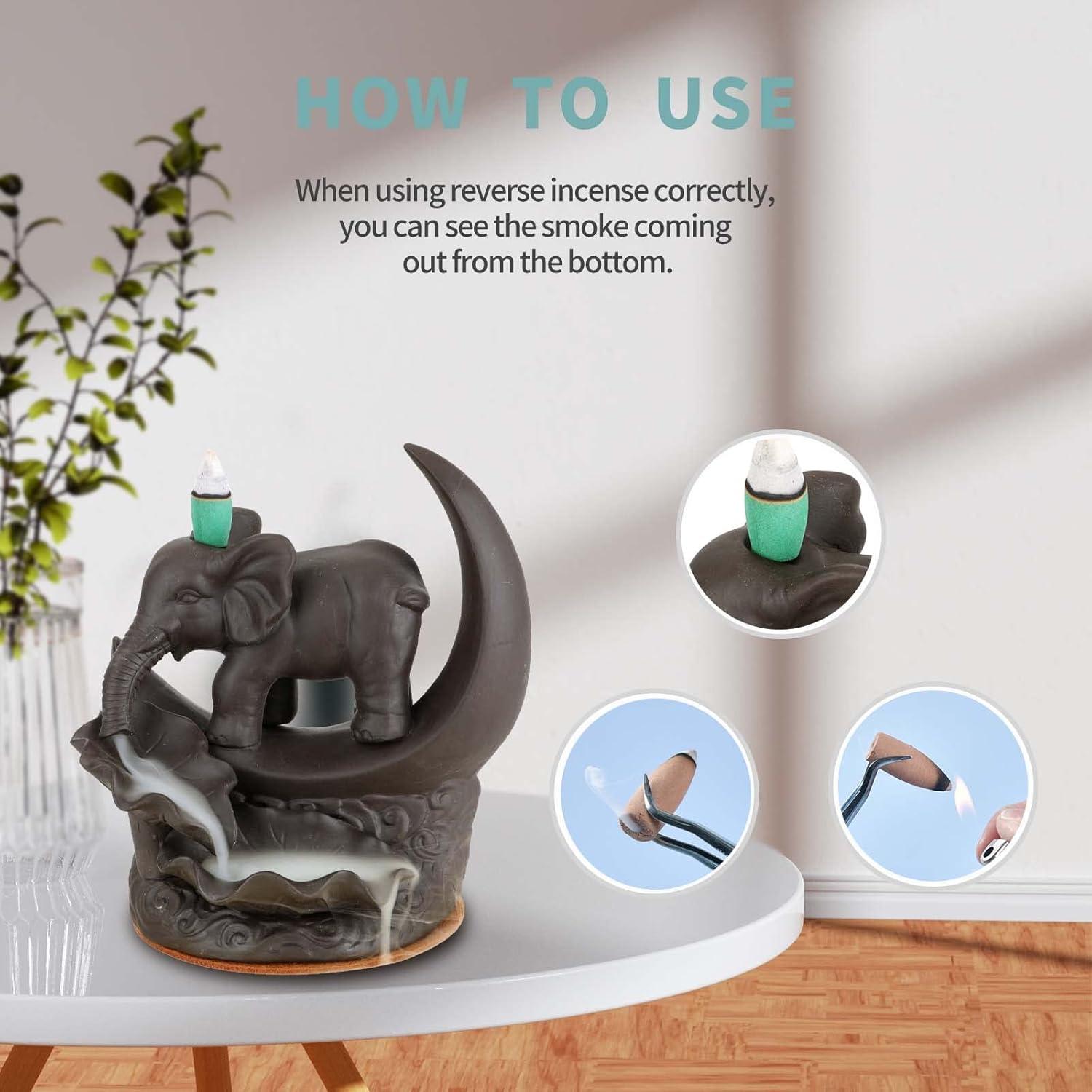 Soporte de Incienso Retroceso YYW Cerámica Blanca con 20 Conos