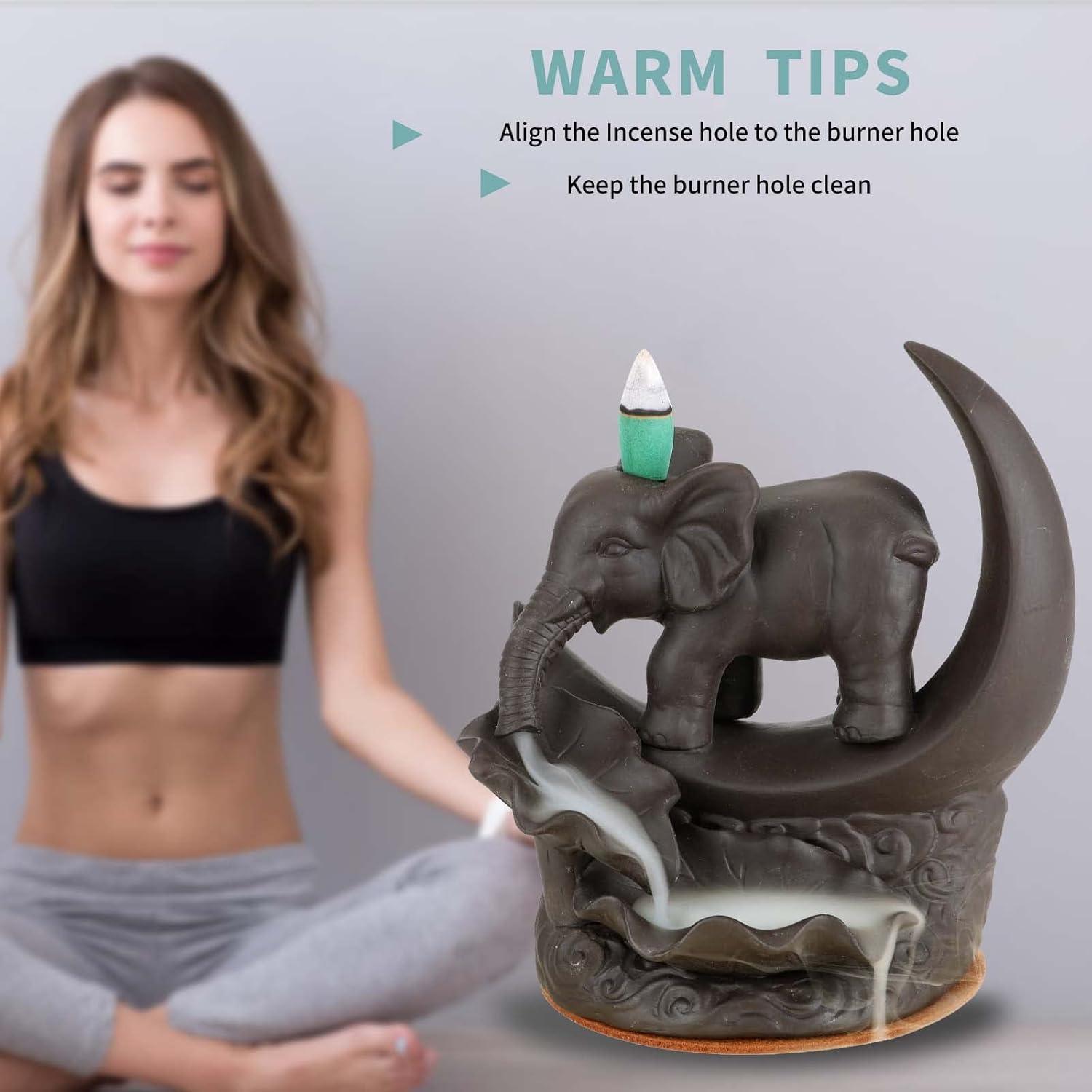 Soporte de Incienso Retroceso YYW Cerámica Blanca con 20 Conos