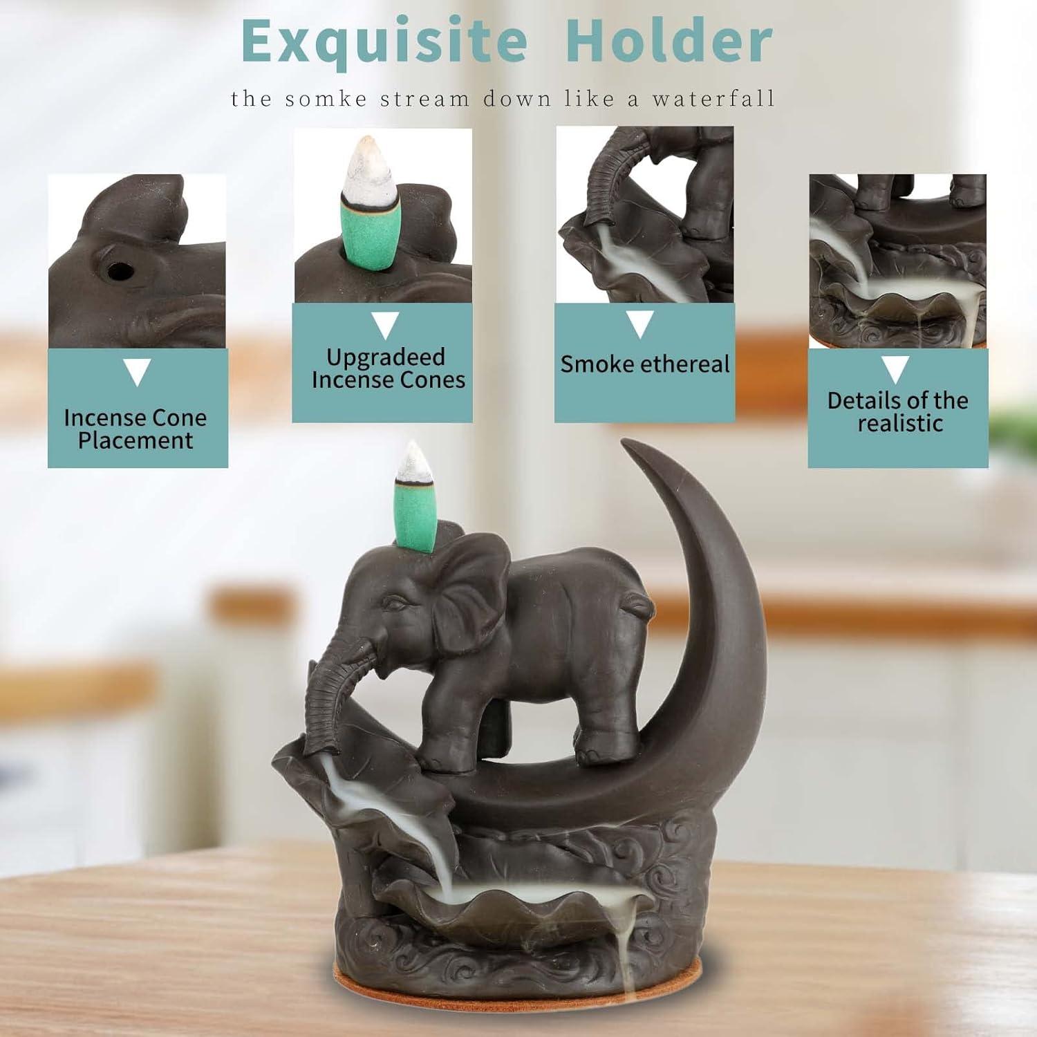 Soporte de Incienso Retroceso YYW Cerámica Blanca con 20 Conos