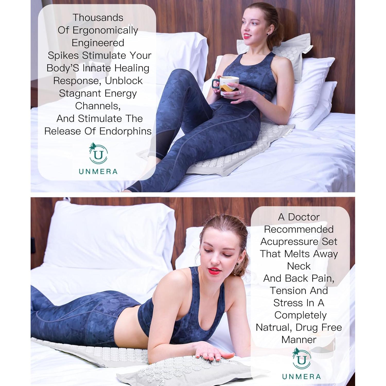 Juego de Esteras y Almohadas de Acupresión UNMERA XL - Alivio Dolor