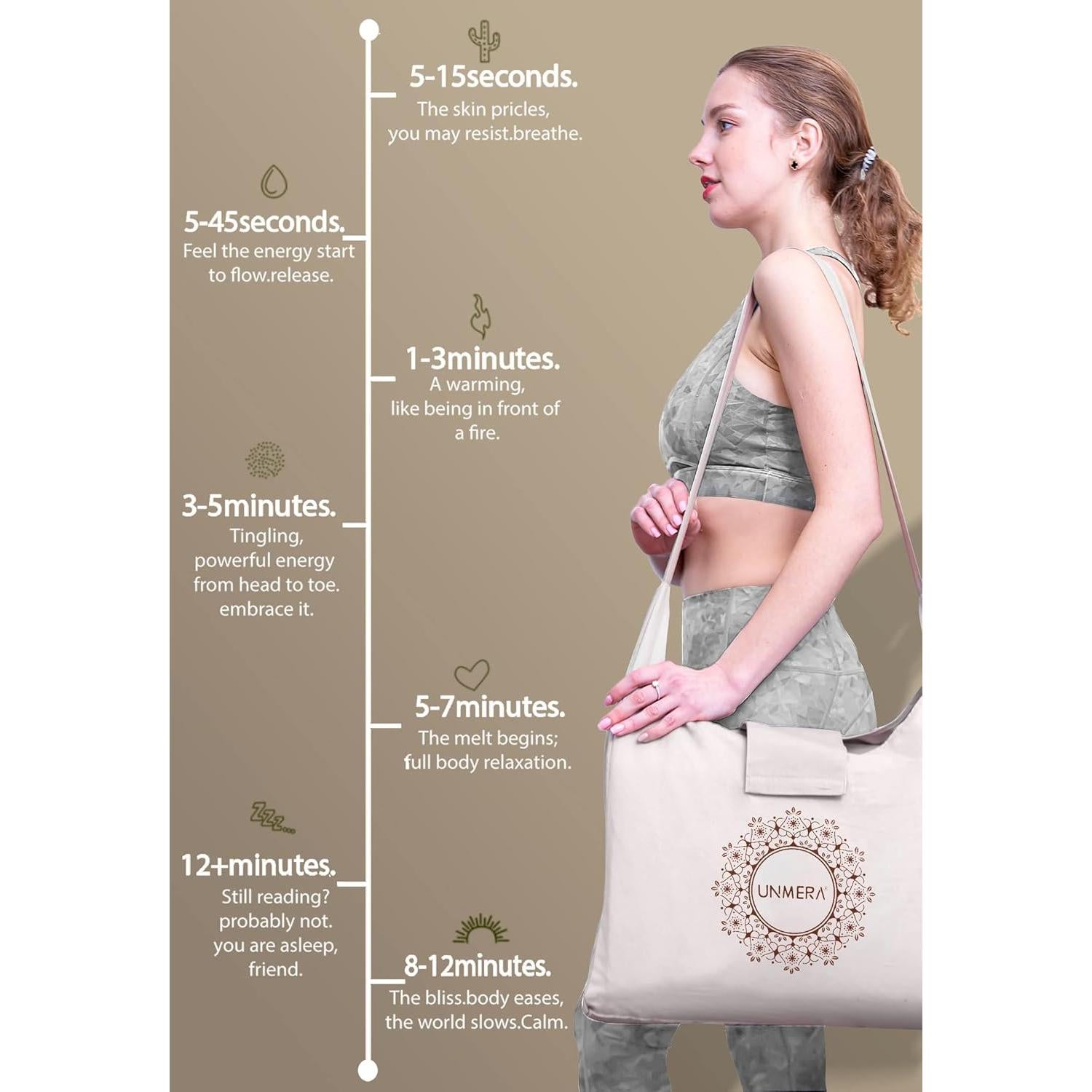 Juego de Esteras y Almohadas de Acupresión UNMERA XL Lino Natural