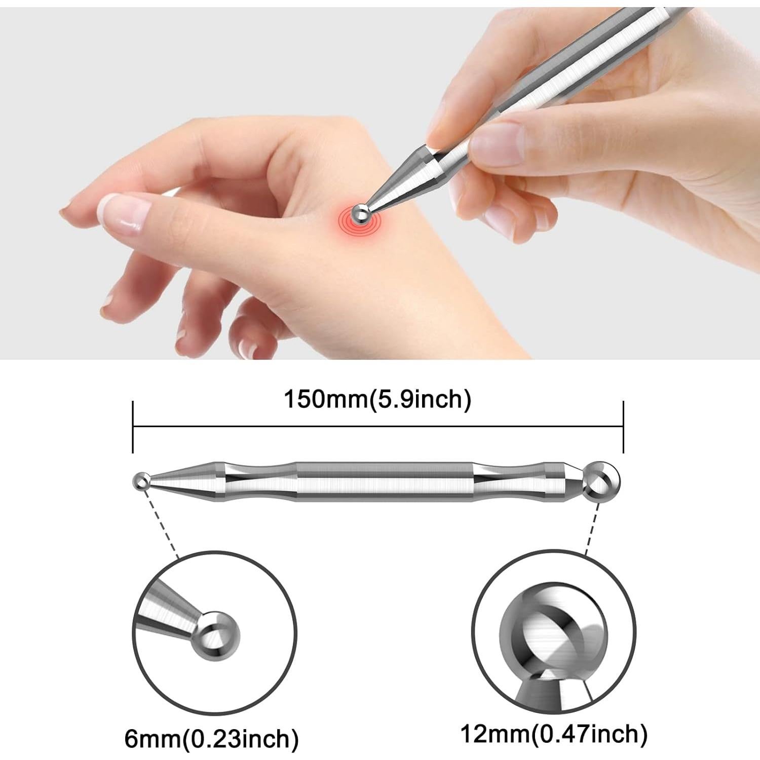Bolígrafo de Acupuntura Melonsun - Acero Inoxidable 15 cm