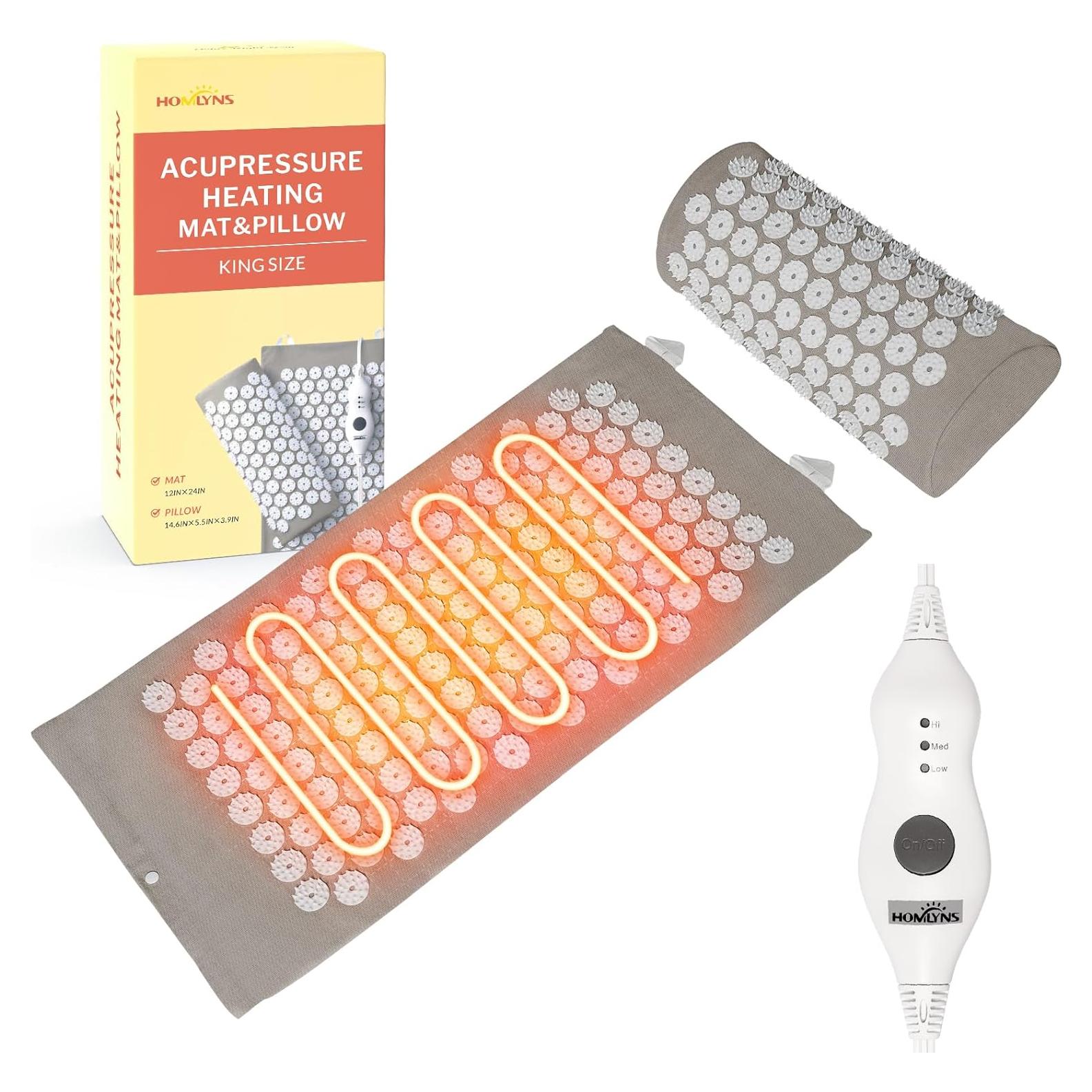 Almohadilla de Acupresión Calentada HOMLYNS 61x30cm 3 Niveles