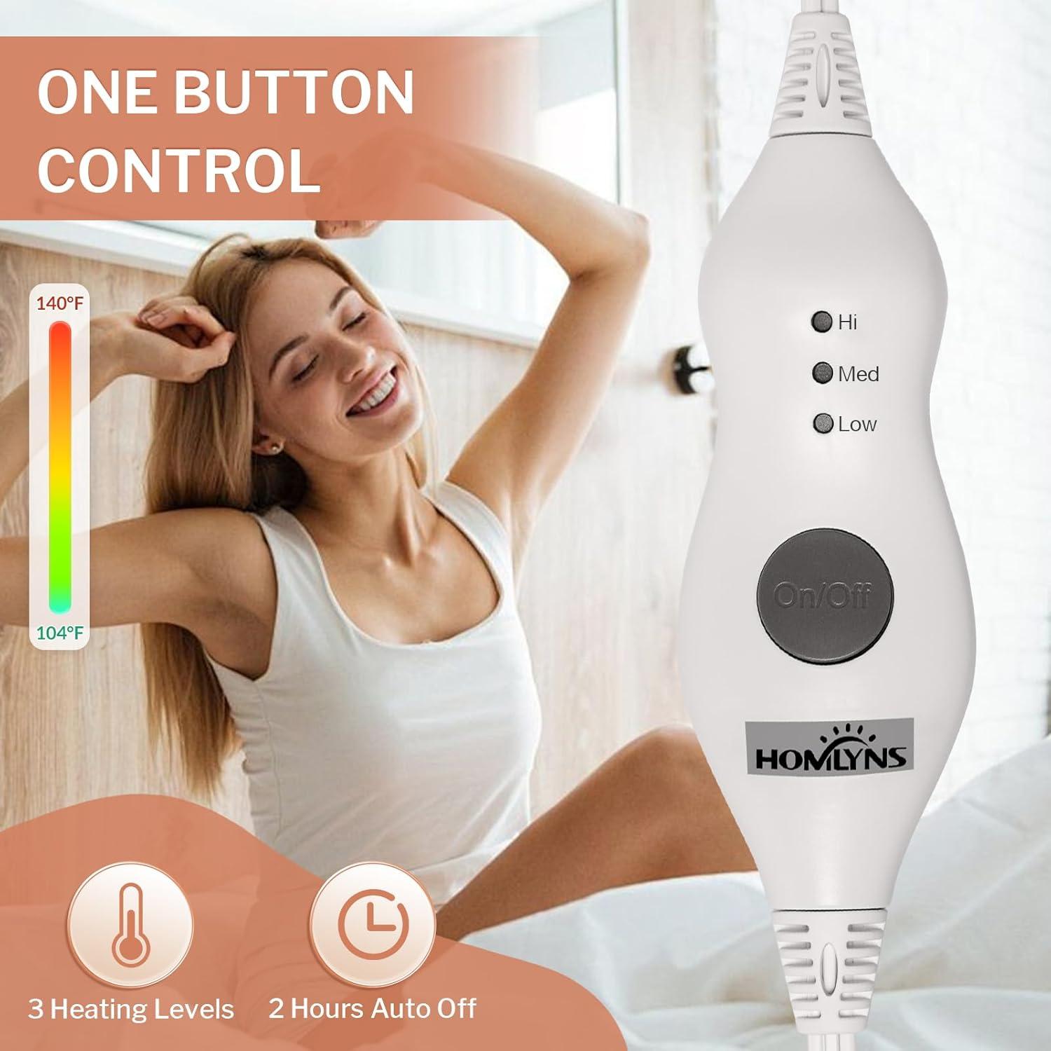 Almohadilla de Acupresión Calentada HOMLYNS 61x30cm 3 Niveles