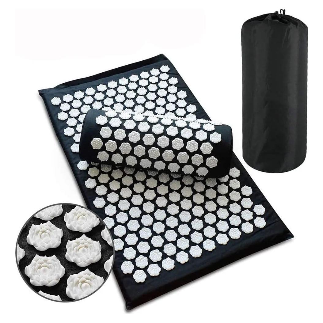 Juego de Esteras de Acupresión PEAKTREND con Almohada - Alivio Dolor Espalda y Cuello