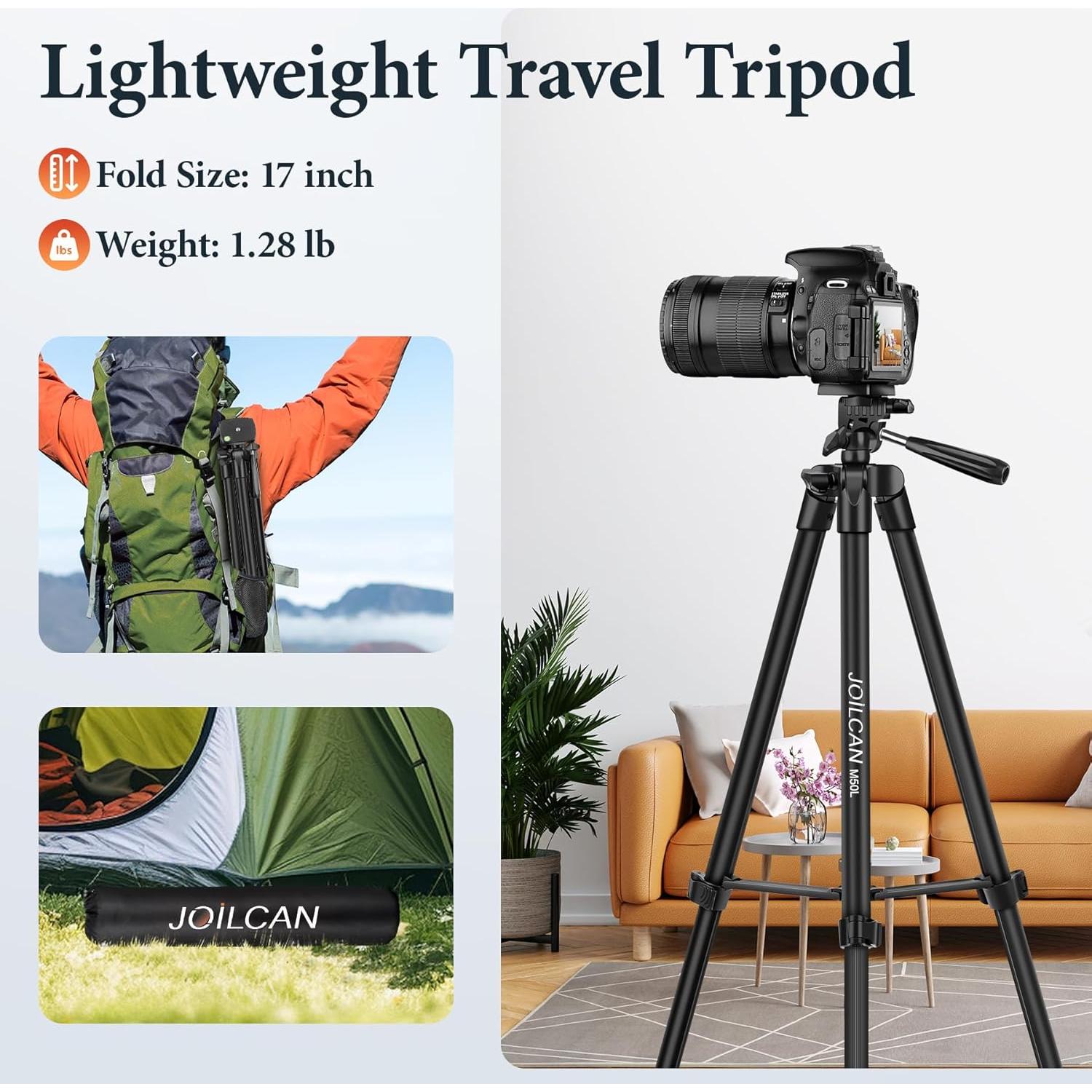 Trípode JOILCAN 82 cm con soporte para celular y control remoto