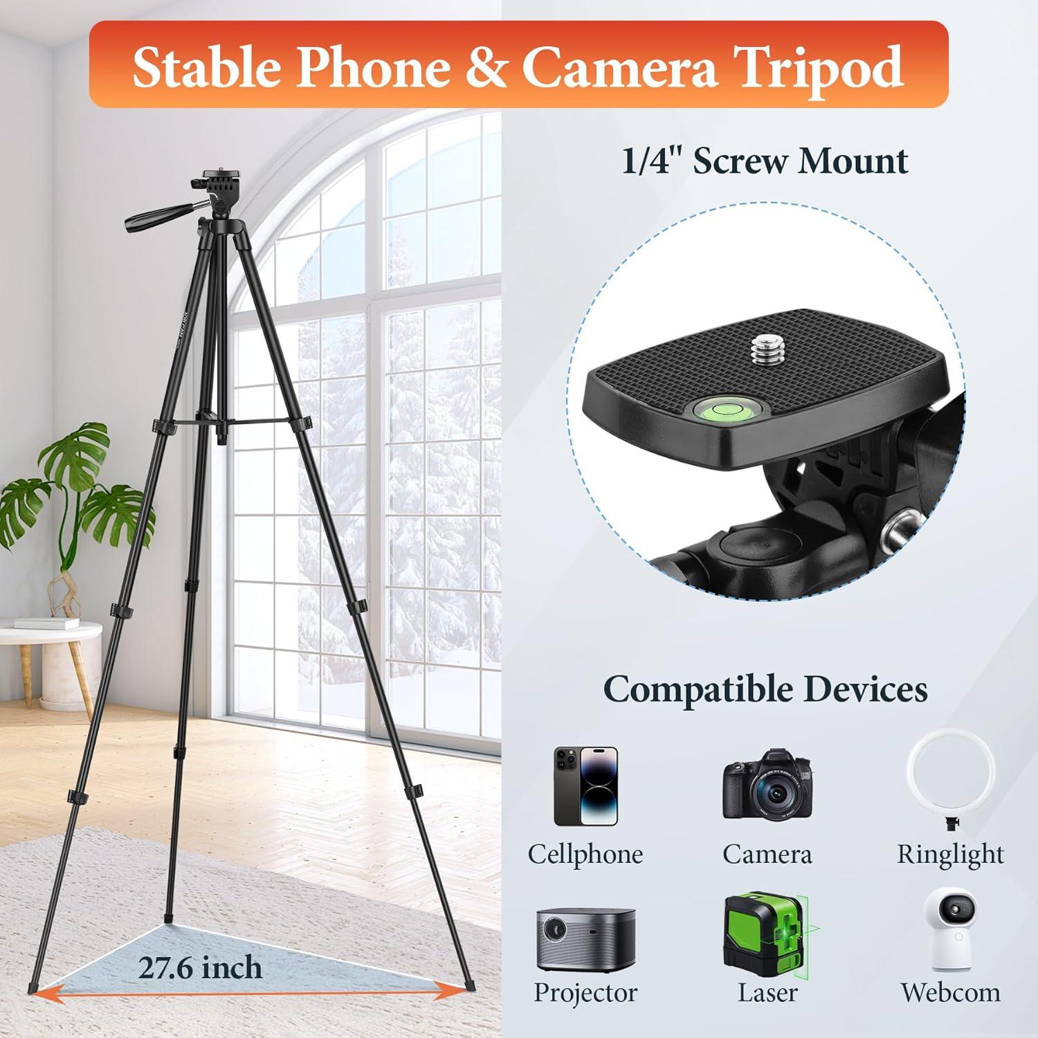 Trípode JOILCAN 82 cm con soporte para celular y control remoto