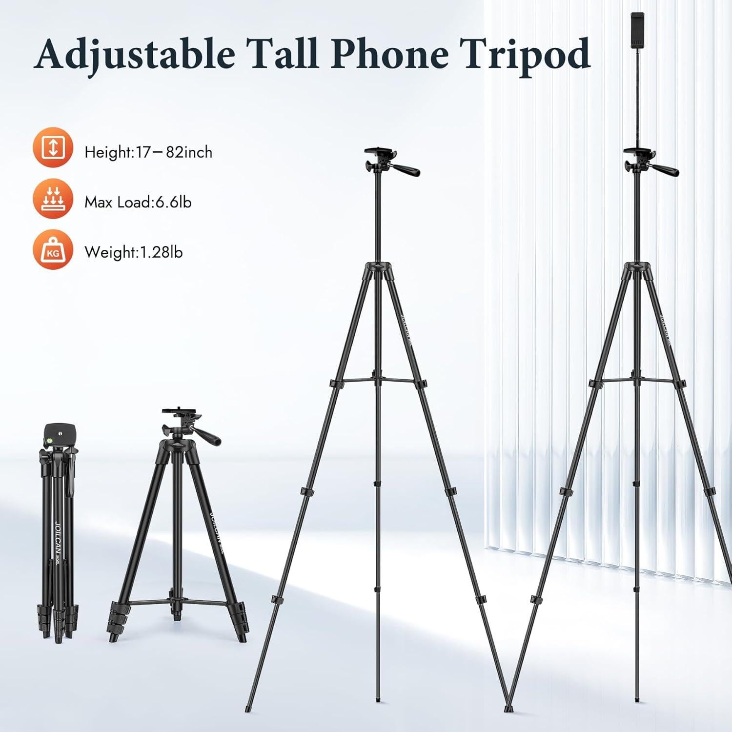 Trípode JOILCAN 82 cm con soporte para celular y control remoto