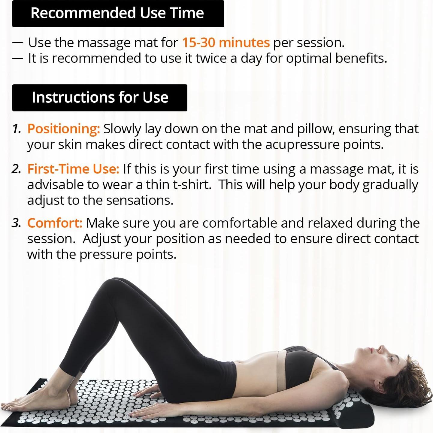 Juego de Almohadilla y Almohada de Acupresión QWORK - Alivio Dolor Cuello y Espalda