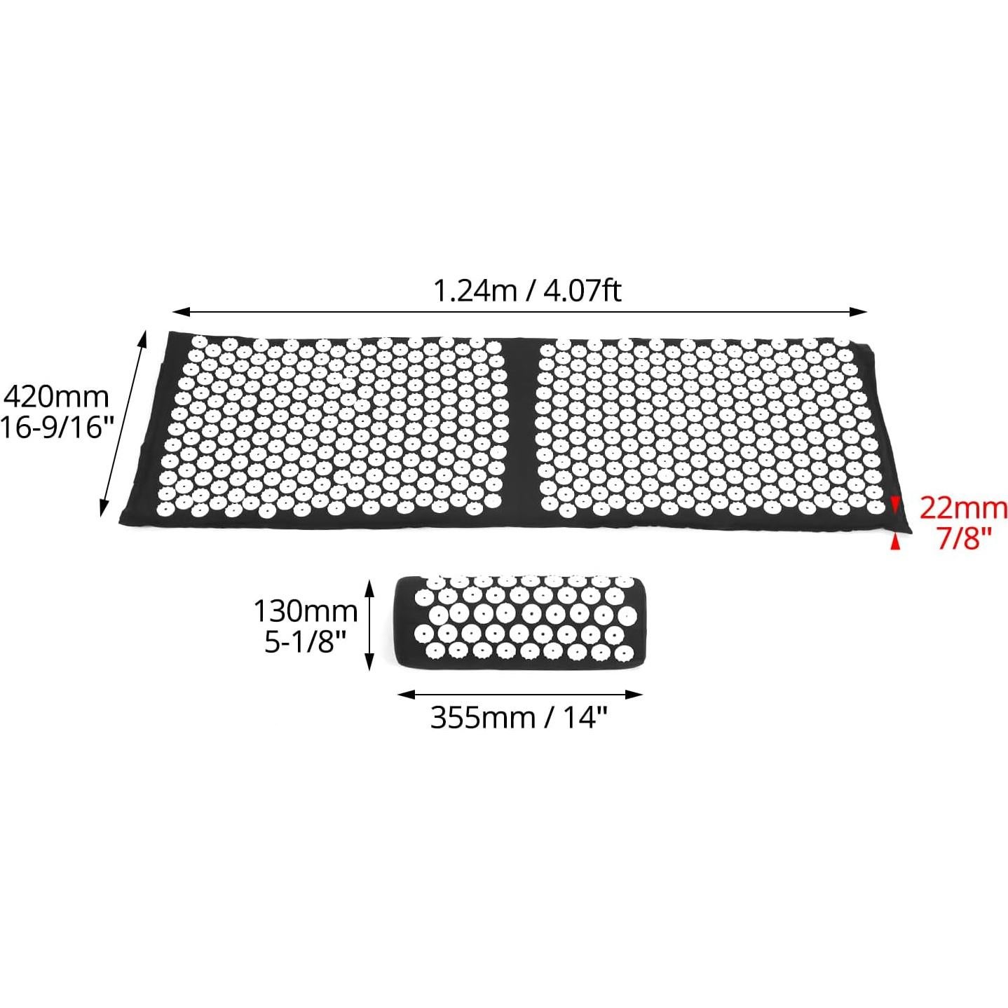 Juego de Almohadilla y Almohada de Acupresión QWORK - Alivio Dolor Cuello y Espalda