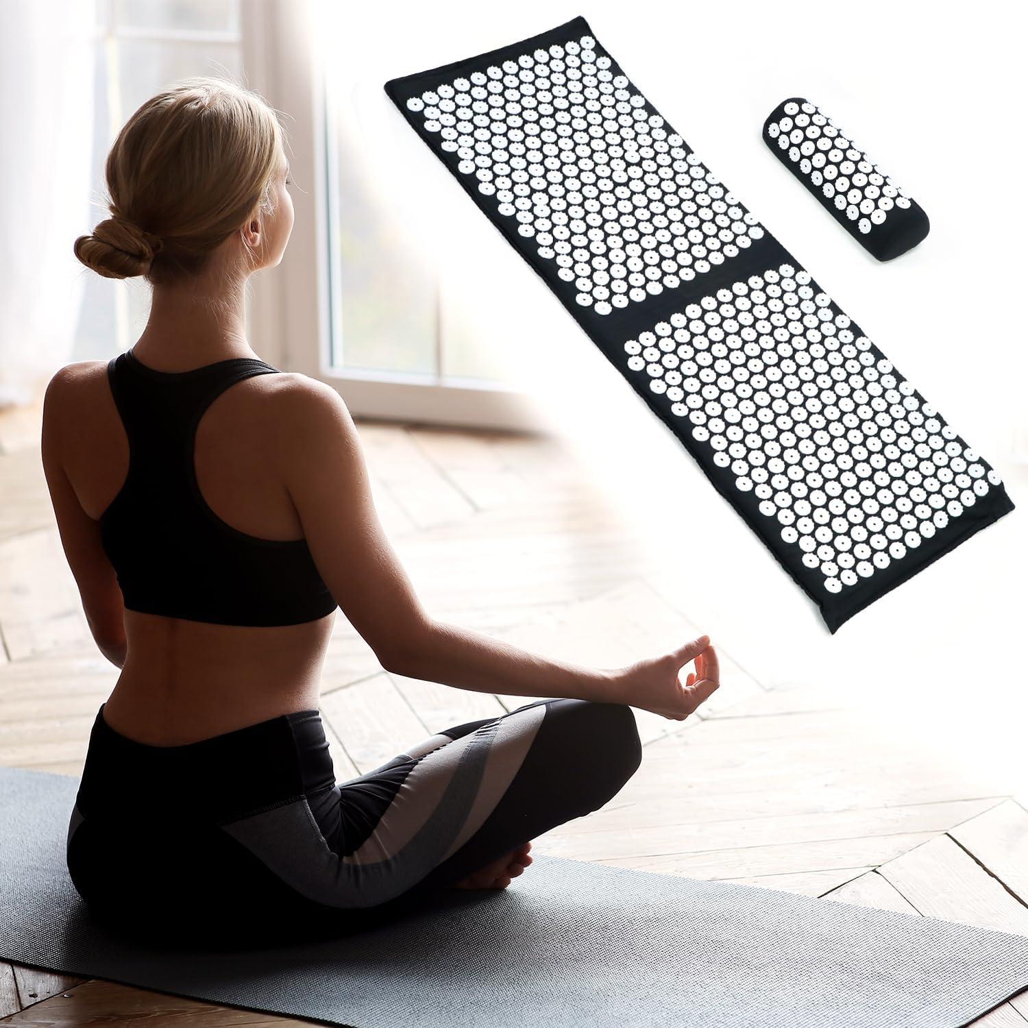 Juego de Almohadilla y Almohada de Acupresión QWORK - Alivio Dolor Cuello y Espalda