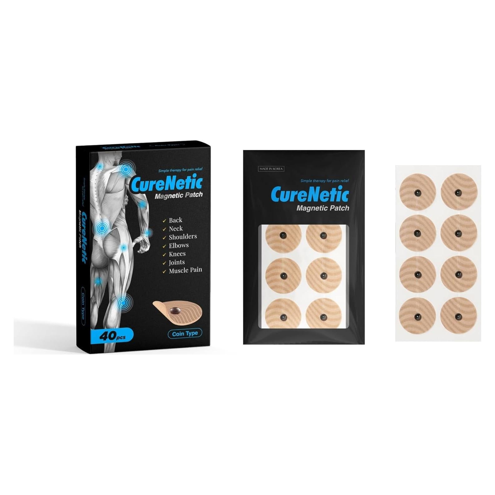 Parche Magnético CureNetic Tipo Moneda 40pcs Alivio Dolor