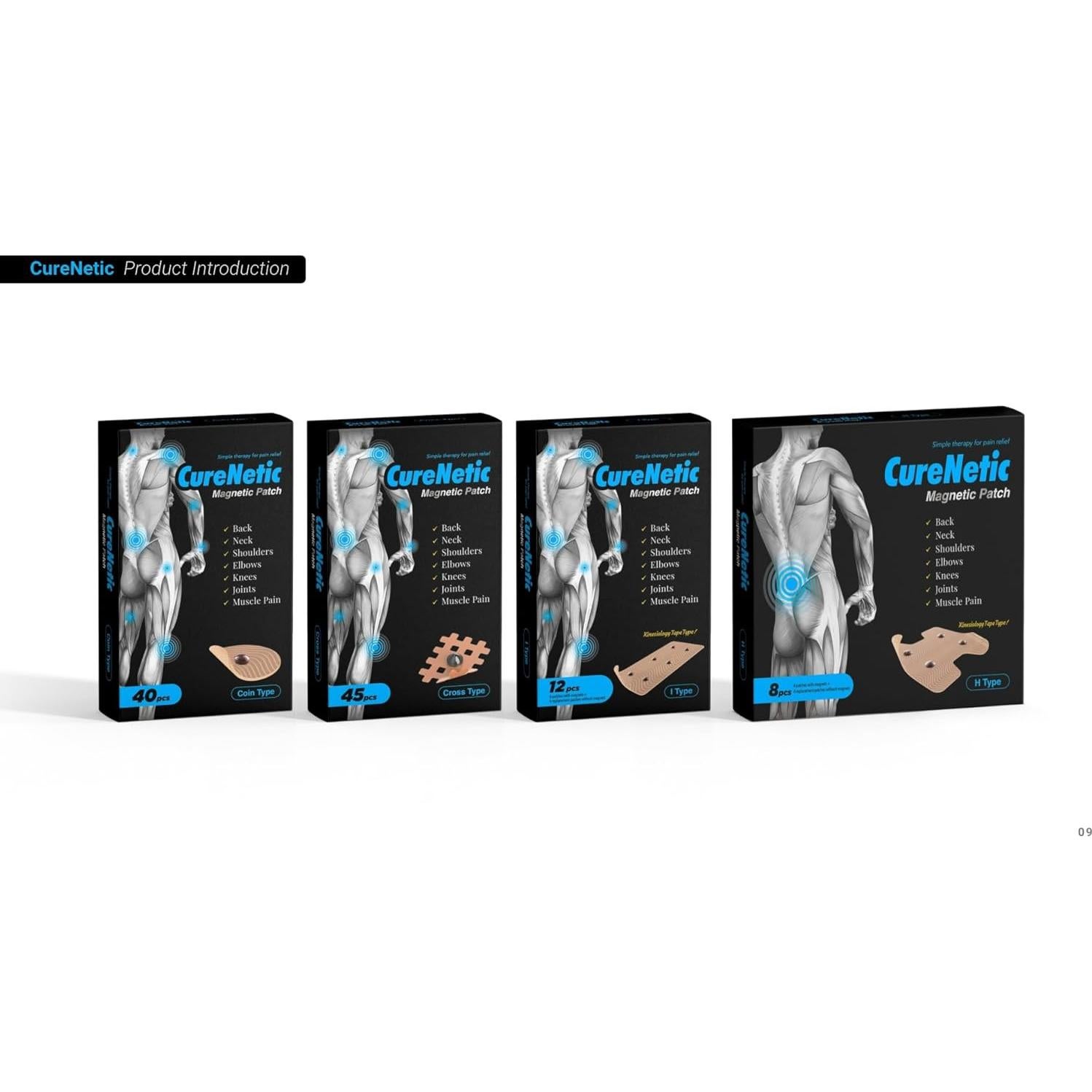 Parche Magnético CureNetic Tipo Moneda 40pcs Alivio Dolor