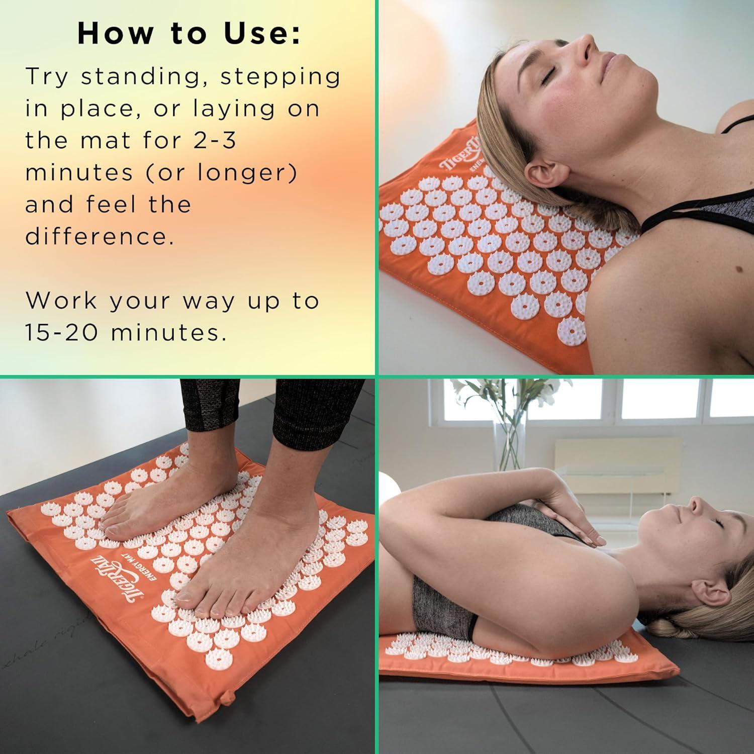 Alfombrilla de Acupresión Tiger Tail 40x40 cm para Relajación