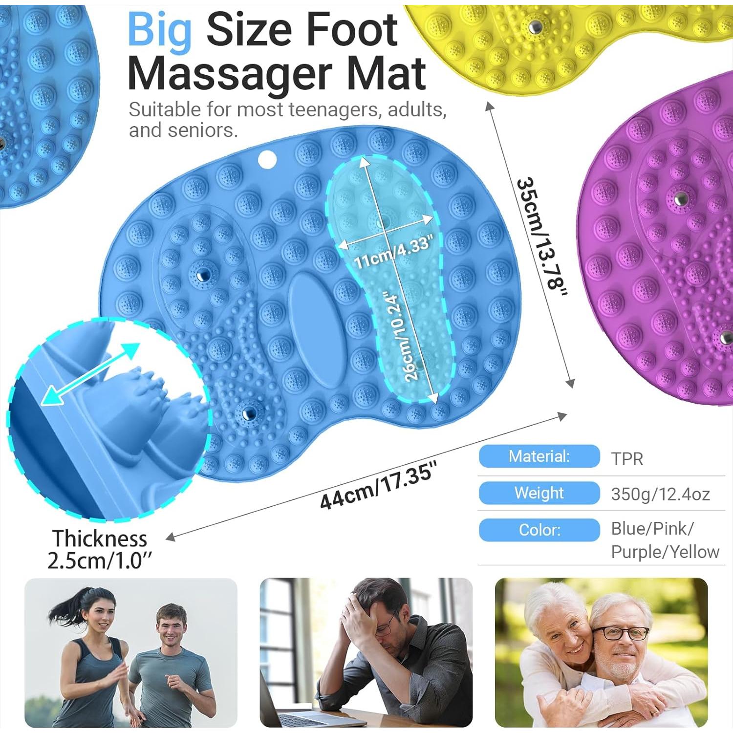 Alfombrilla de Masaje para Pies GEENOA 44x35cm Azul