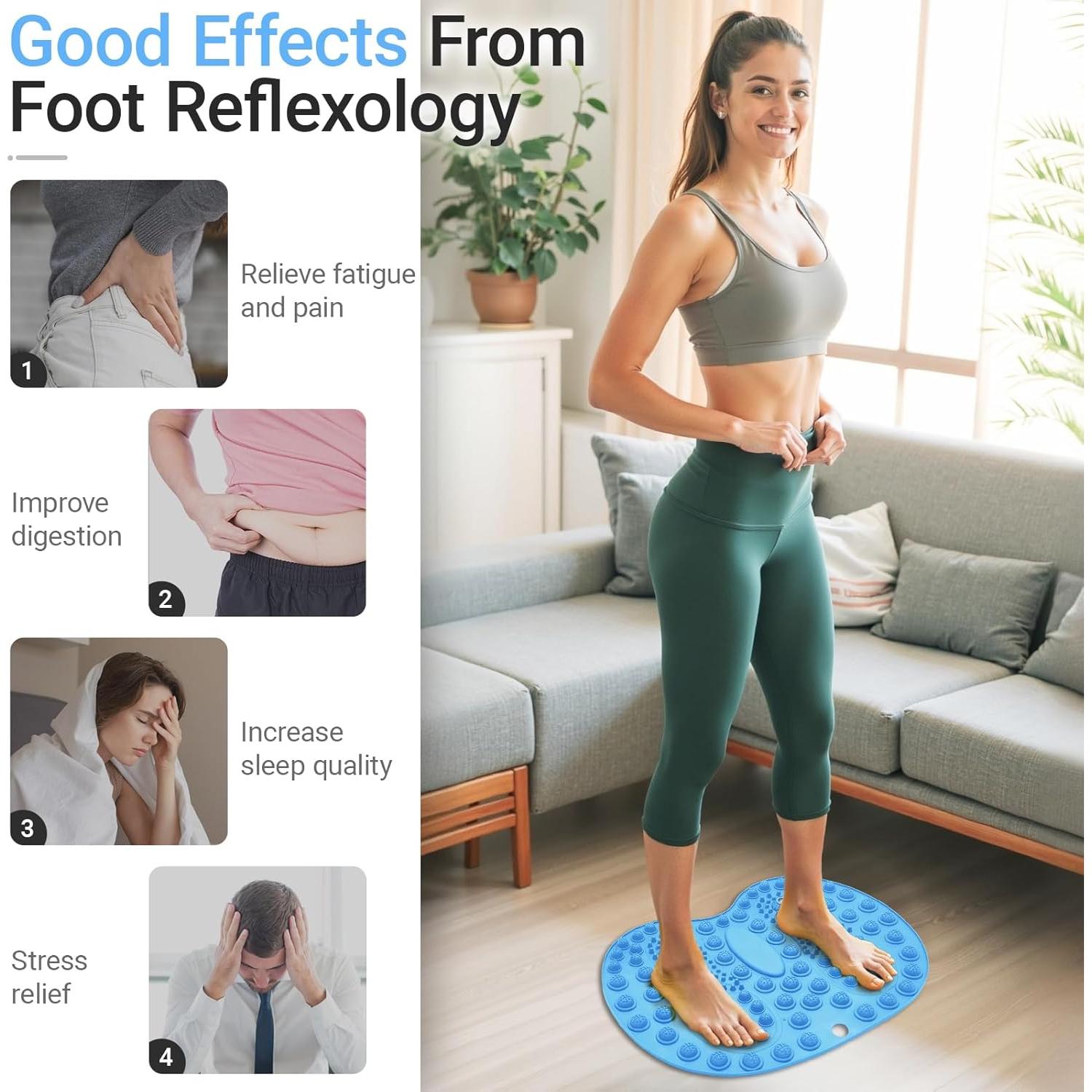 Alfombrilla de Masaje para Pies GEENOA 44x35cm Azul