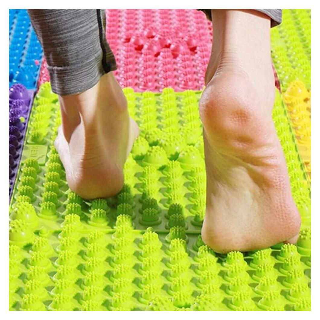 Alfombrilla de Acupresión YOBEYI para Masaje de Pies - Antideslizante 30x40.6 cm - 2 Piezas Verde