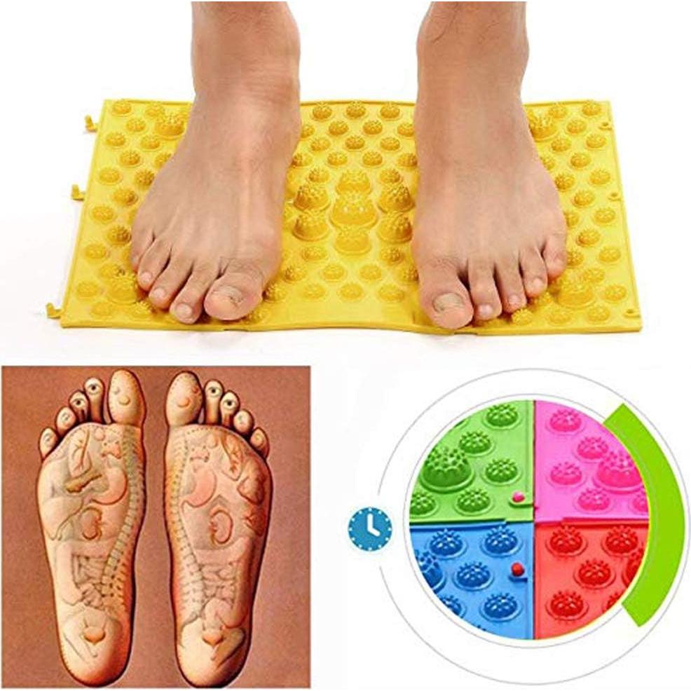 Alfombrilla de Acupresión YOBEYI para Masaje de Pies - Antideslizante 30x40.6 cm - 2 Piezas Verde