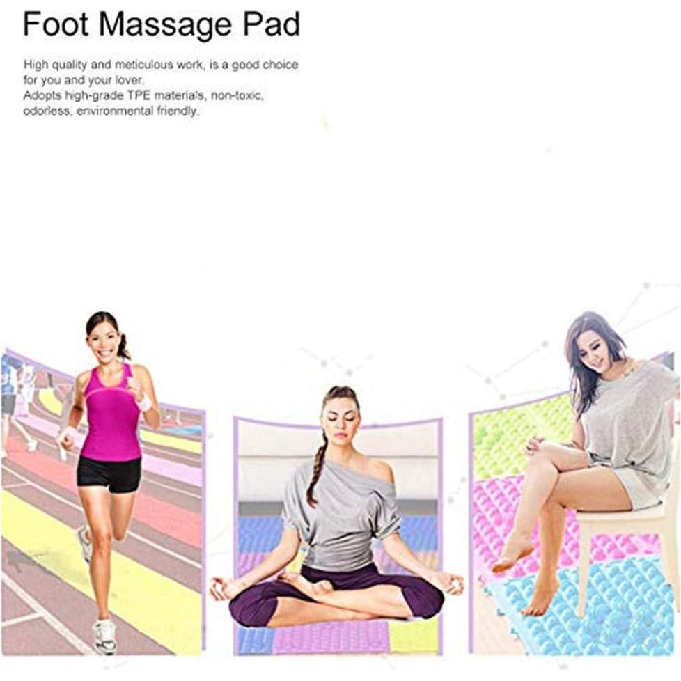 Alfombrilla de Acupresión YOBEYI para Masaje de Pies - Antideslizante 30x40.6 cm - 2 Piezas Verde