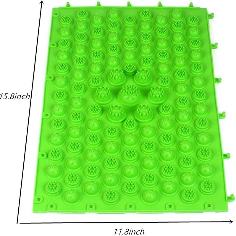 Alfombrilla de Acupresión YOBEYI para Masaje de Pies - Antideslizante 30x40.6 cm - 2 Piezas Verde