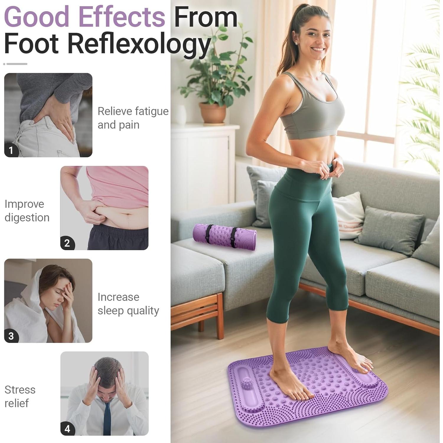 Alfombrilla de Masaje para Pies GEENOA 51x43 cm Púrpura