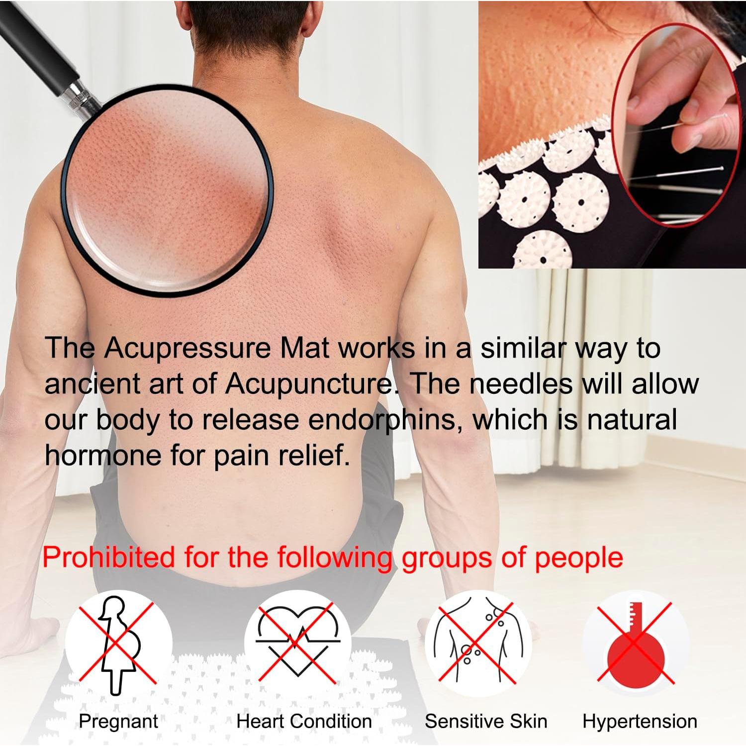 Juego de Esteras y Almohadas de Acupresión XiaoMaGe - Alivio Dolor Cuello y Espalda