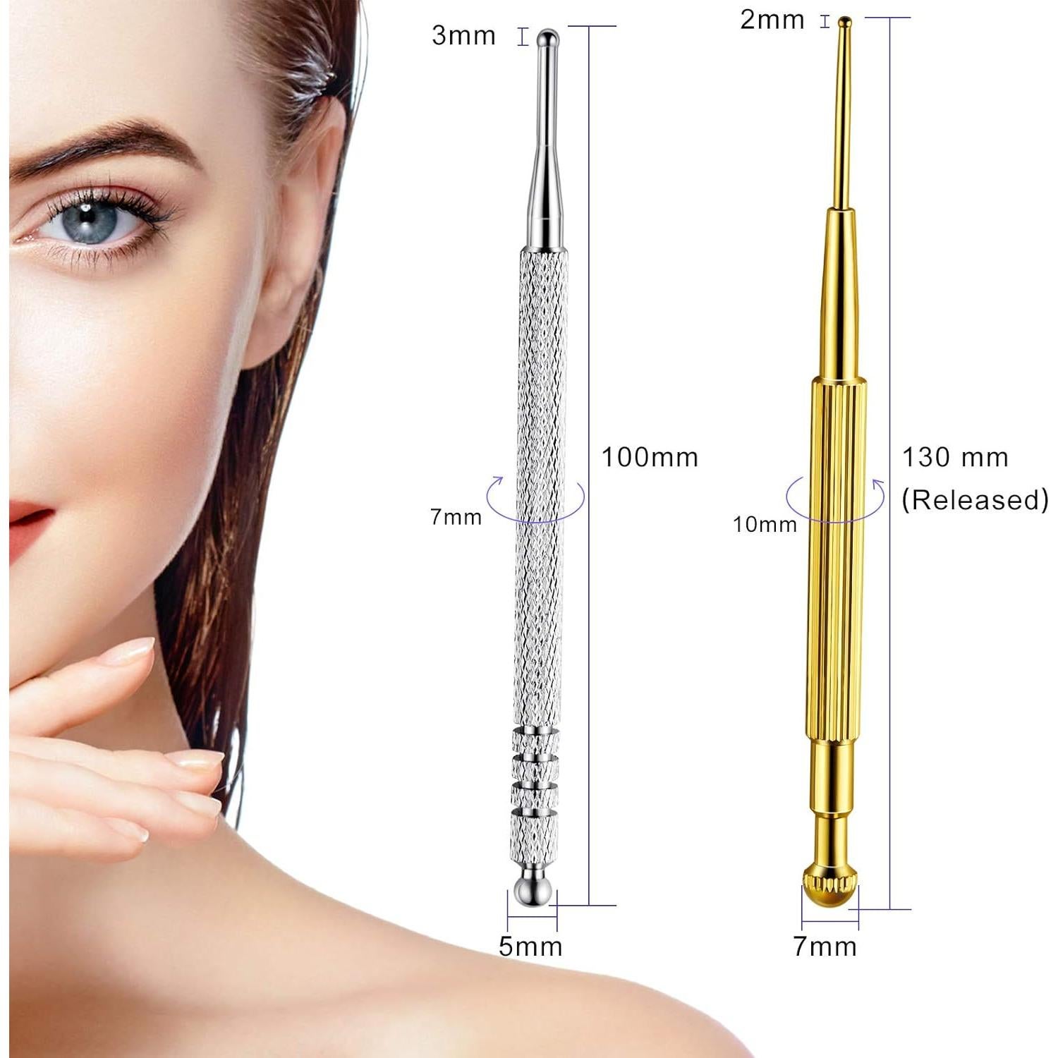 Herramienta de Masaje Facial Nuanchu - 2 Piezas Acero Inoxidable