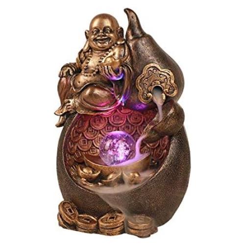 Quemador de Incienso LED Buda de Fortuna 12.1x10.2x17.1 cm