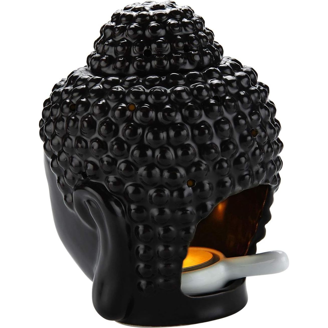 Quemador de Aceite Esencial Tvoip Cabeza de Buda Cerámica 14cm