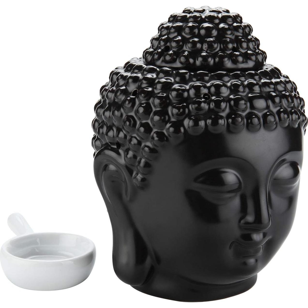 Quemador de Aceite Esencial Tvoip Cabeza de Buda Cerámica 14cm