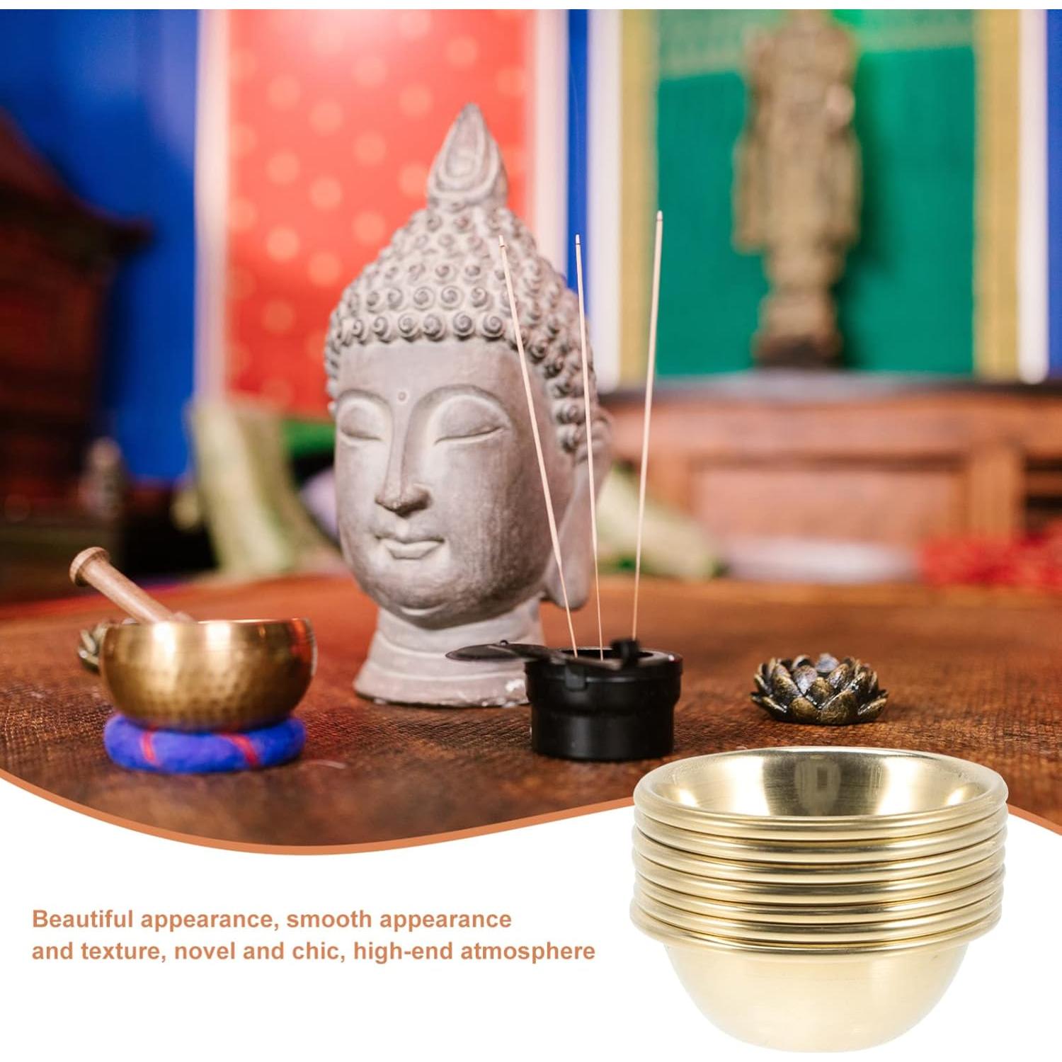 Tazón de Incienso de Meditación FOMIYES Dorado 6.2cm