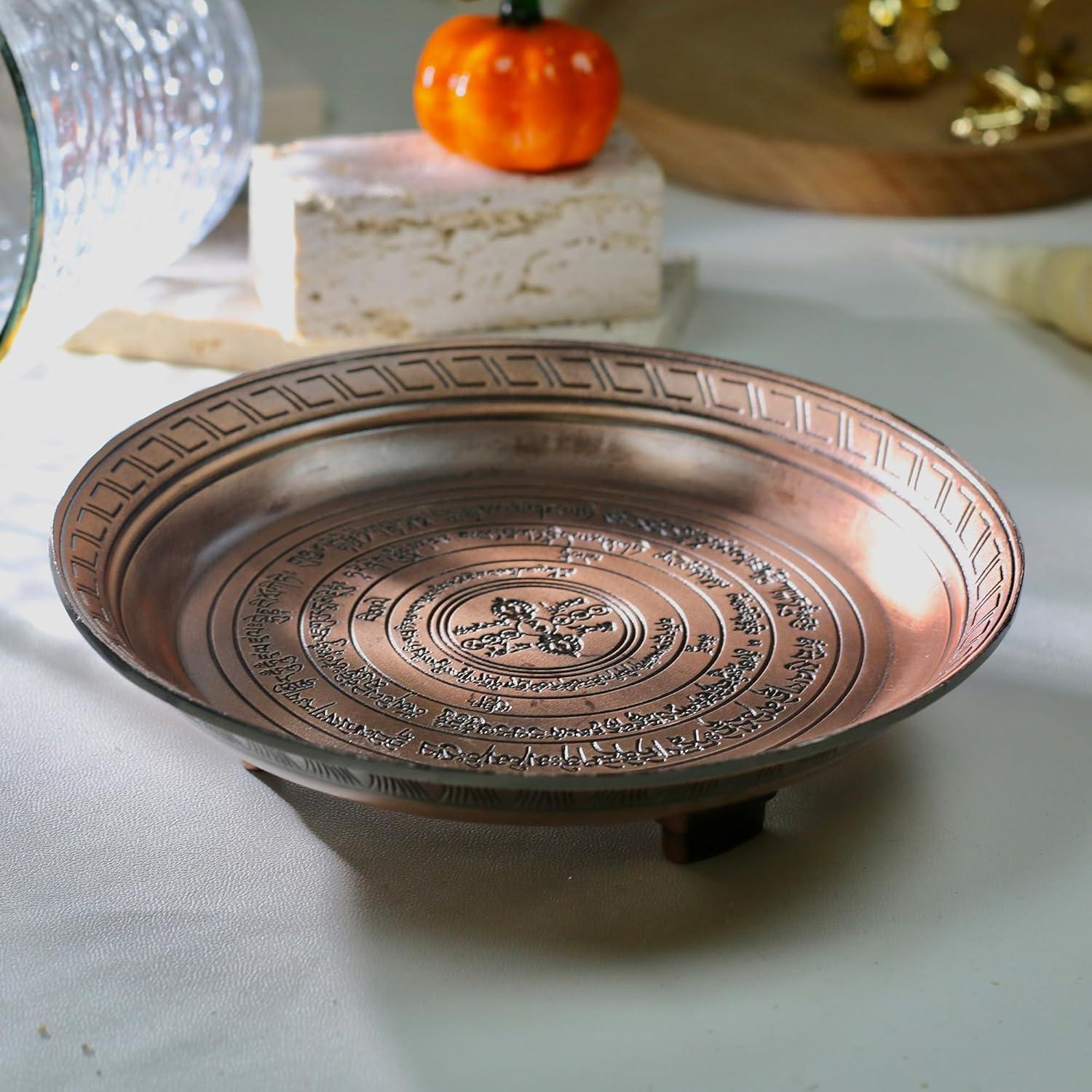 Plato de Ofrecimiento de Cobre FFTByou 12.95 cm para Ritual