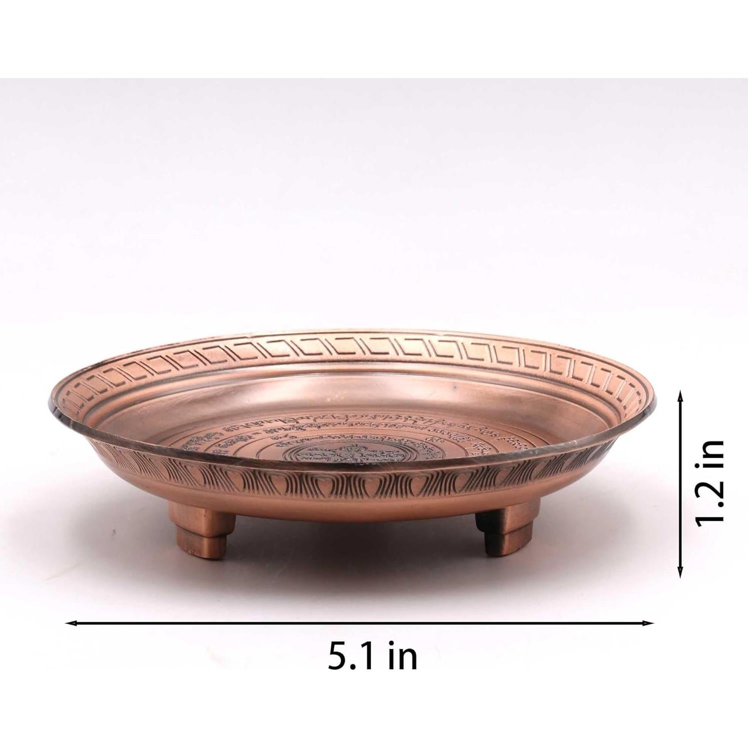 Plato de Ofrecimiento de Cobre FFTByou 12.95 cm para Ritual