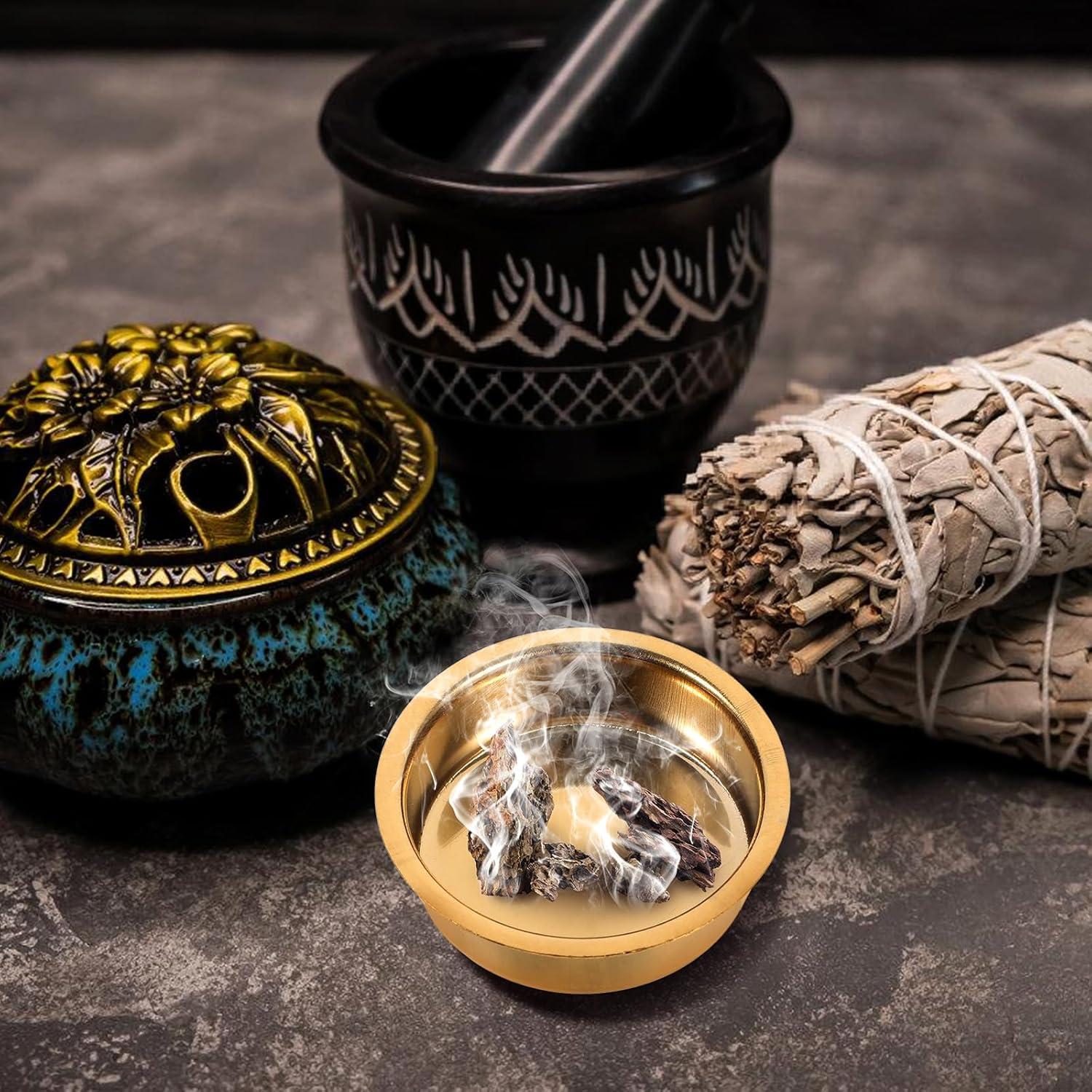 VOSAREA 6 Soportes de Incienso de Metal Dorado 5cm