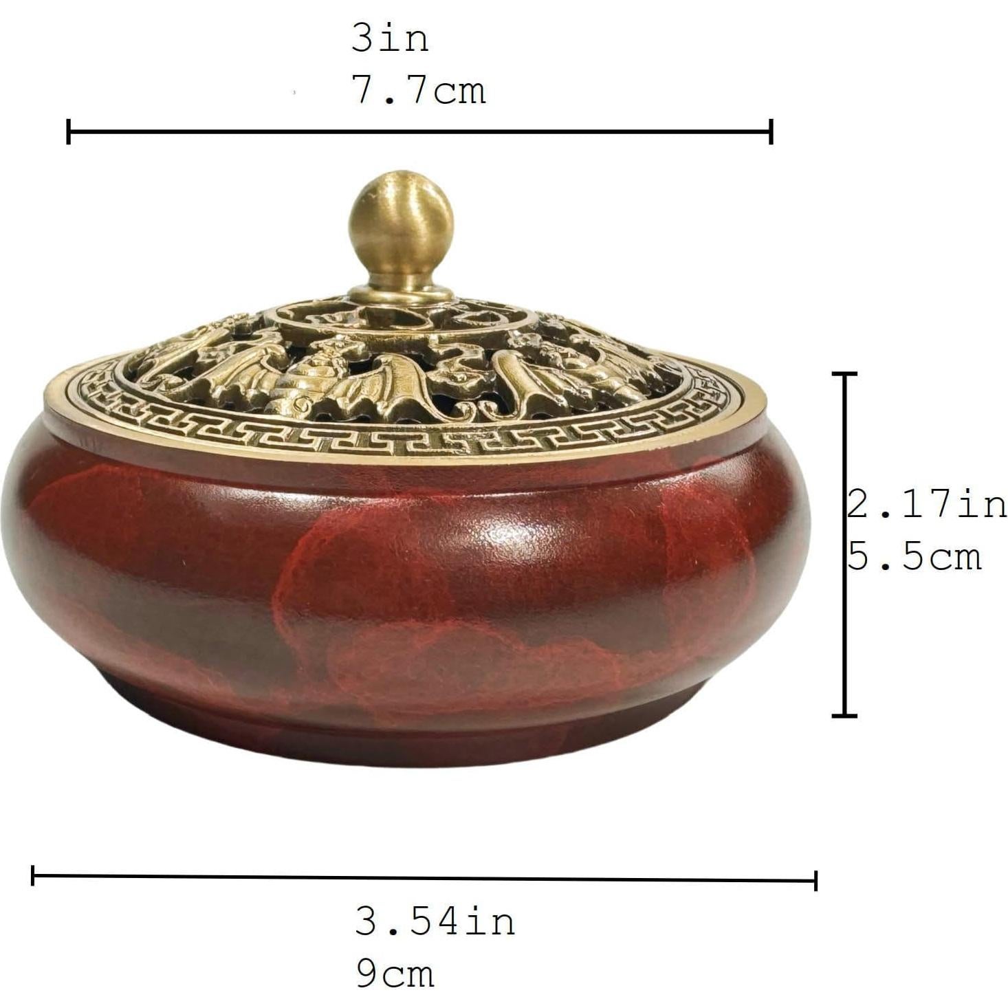 Quemador de Incienso de Latón Rojo Eastern Wind - 14 cm