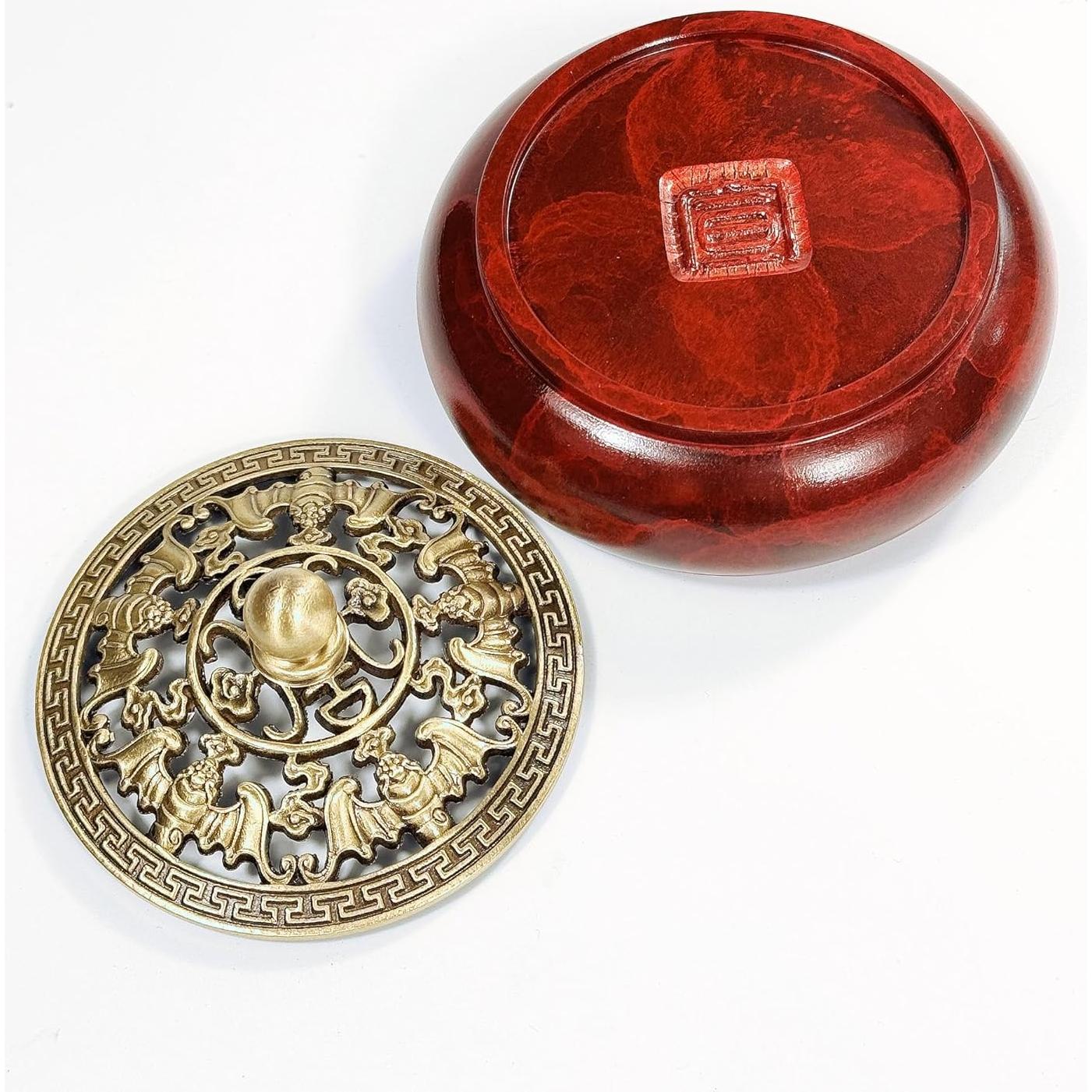 Quemador de Incienso de Latón Rojo Eastern Wind - 14 cm