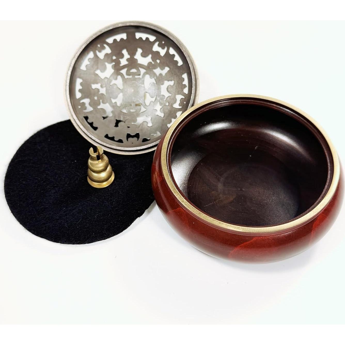 Quemador de Incienso de Latón Rojo Eastern Wind - 14 cm