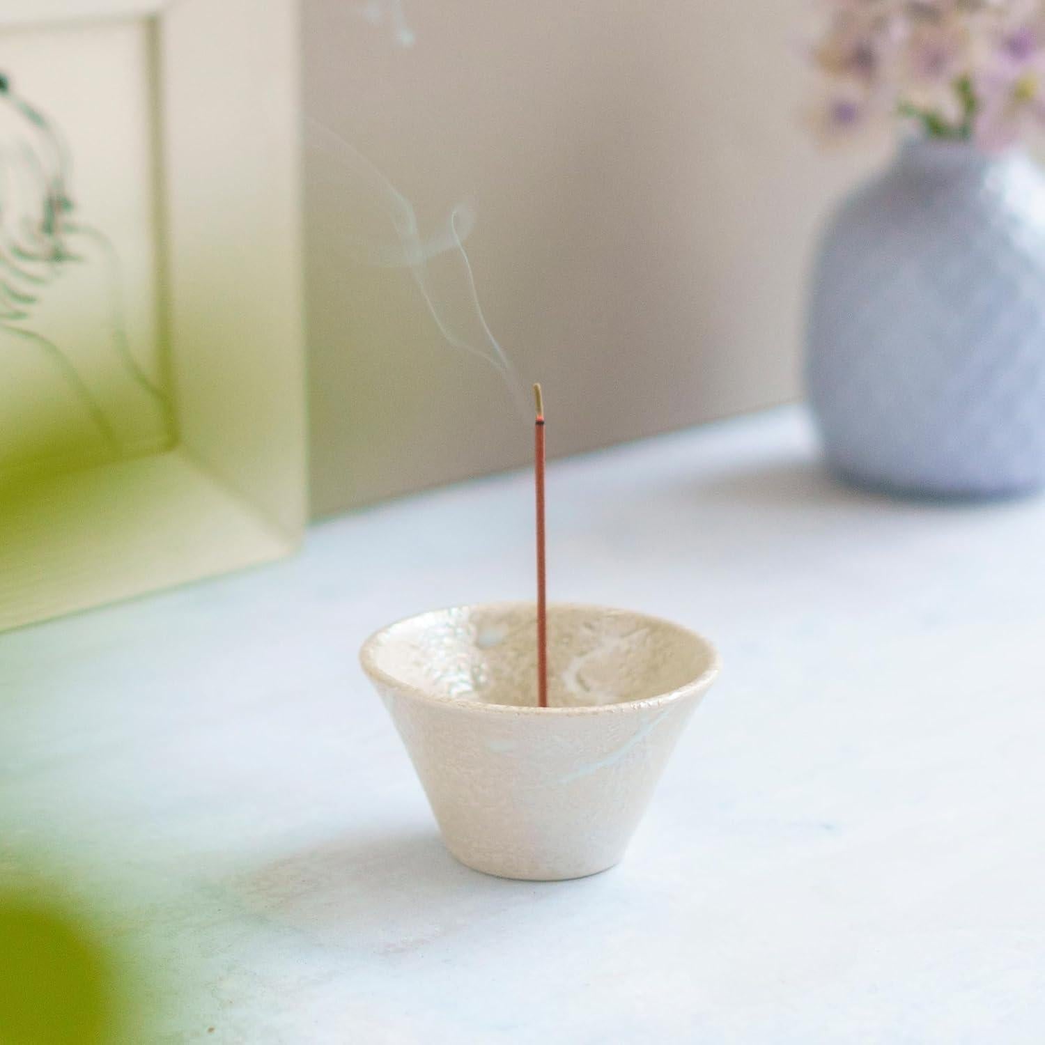 Soporte de Incienso Cerámica Asayu Japón 10.5 cm Hecho a Mano