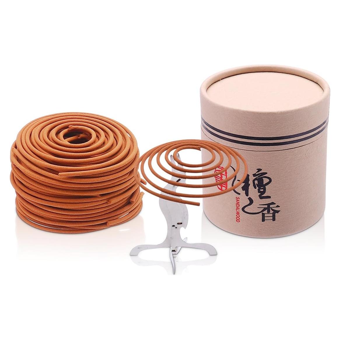 Quemador de Incienso Espiral Sándalo - 24 Piezas 2 Horas