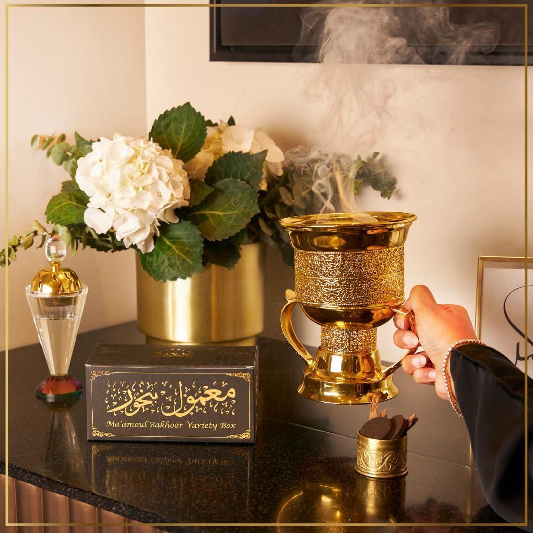 Caja de Variedad de Bakhoor Dukhni con Quemador - 10 Fragancias