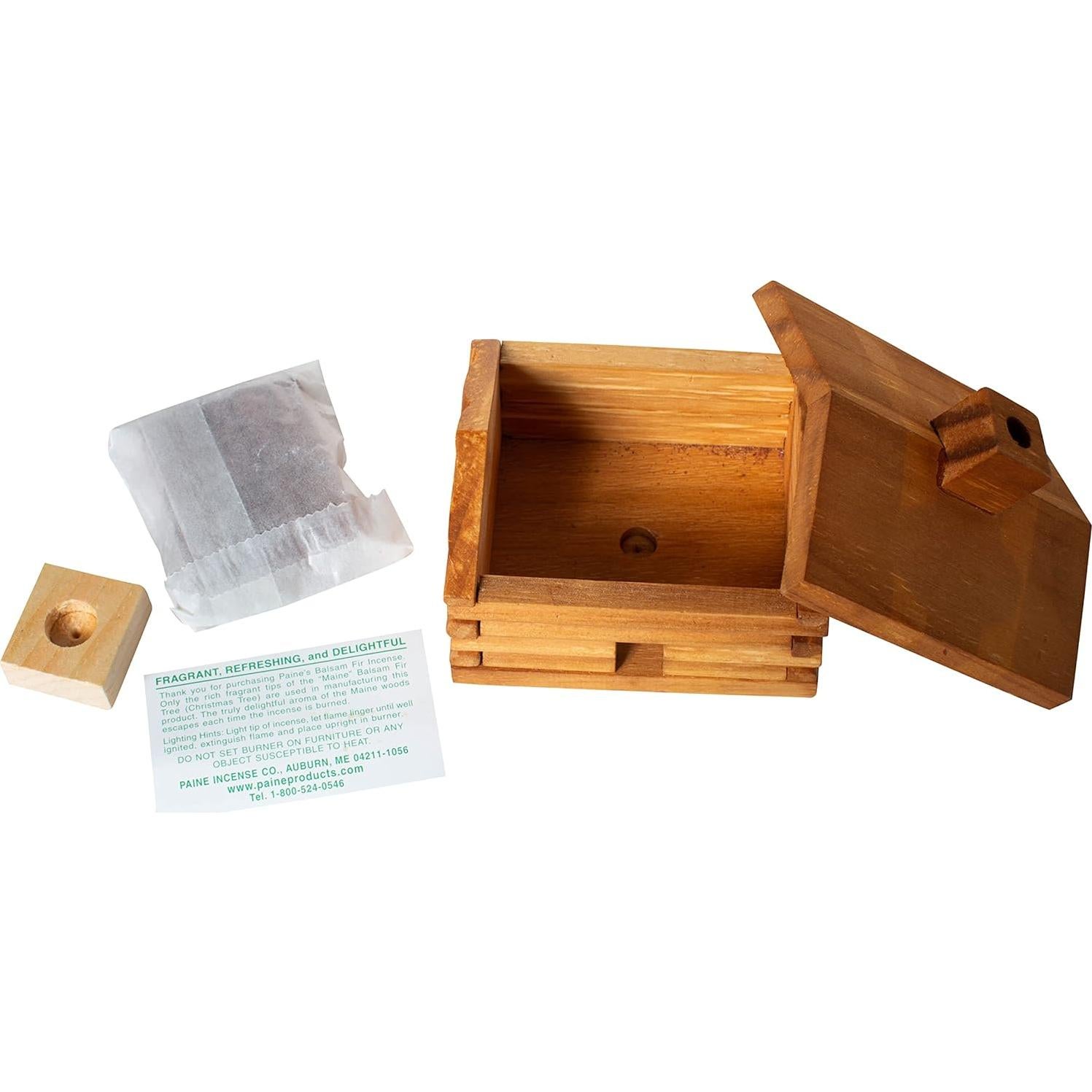 Quemador de Incienso de Madera Paine's Cabaña con 10 Conos