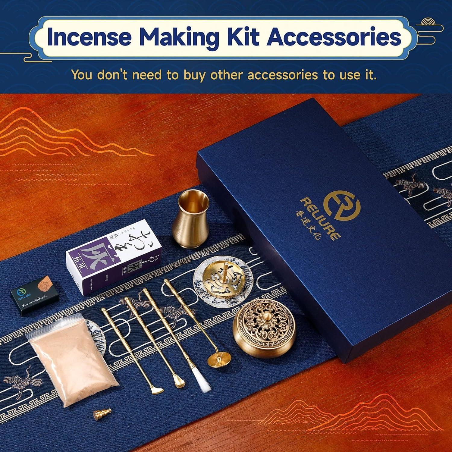 Kit de Incienso Completo XINGZUAN - Latón, 40g Sándalo