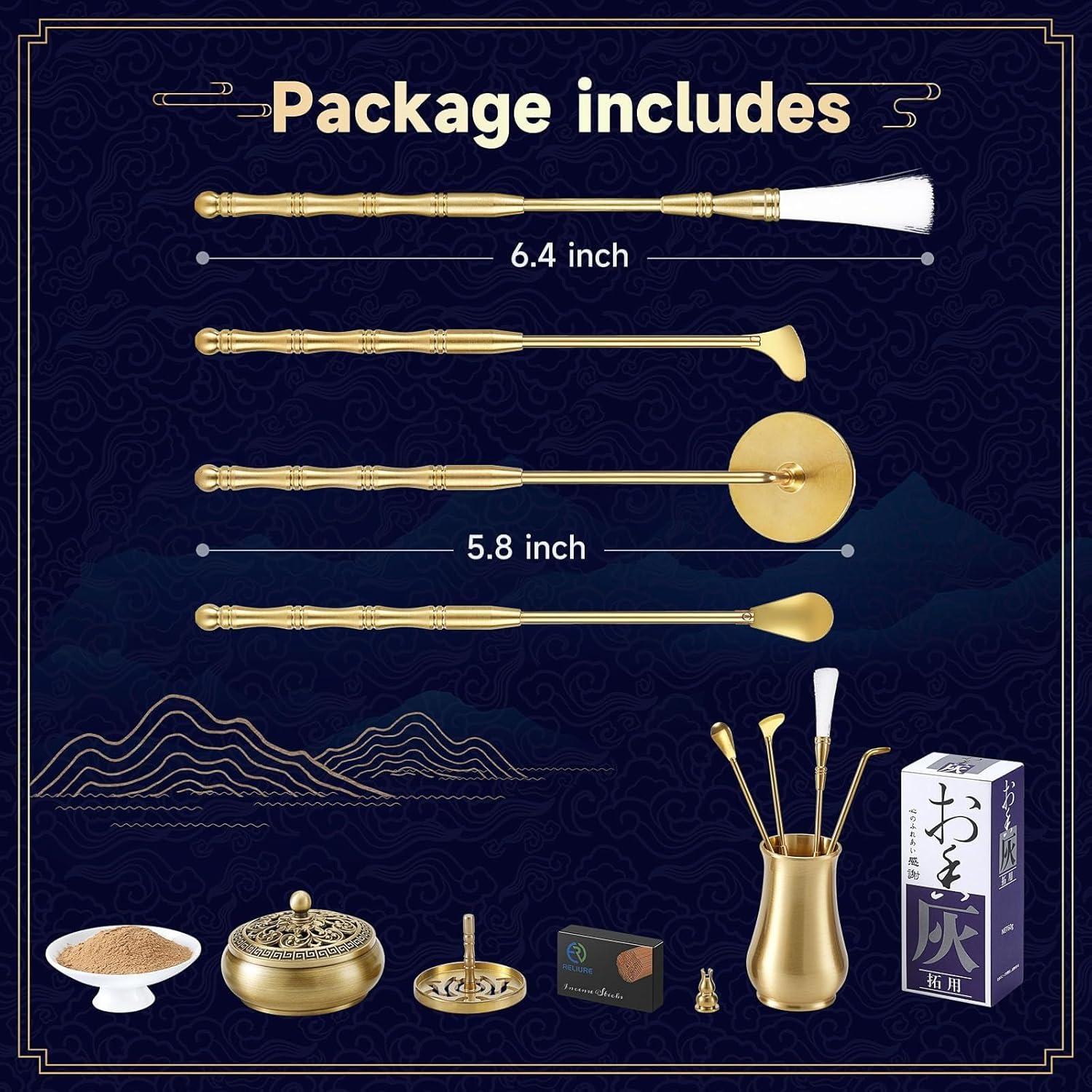 Kit de Incienso Completo XINGZUAN - Latón, 40g Sándalo