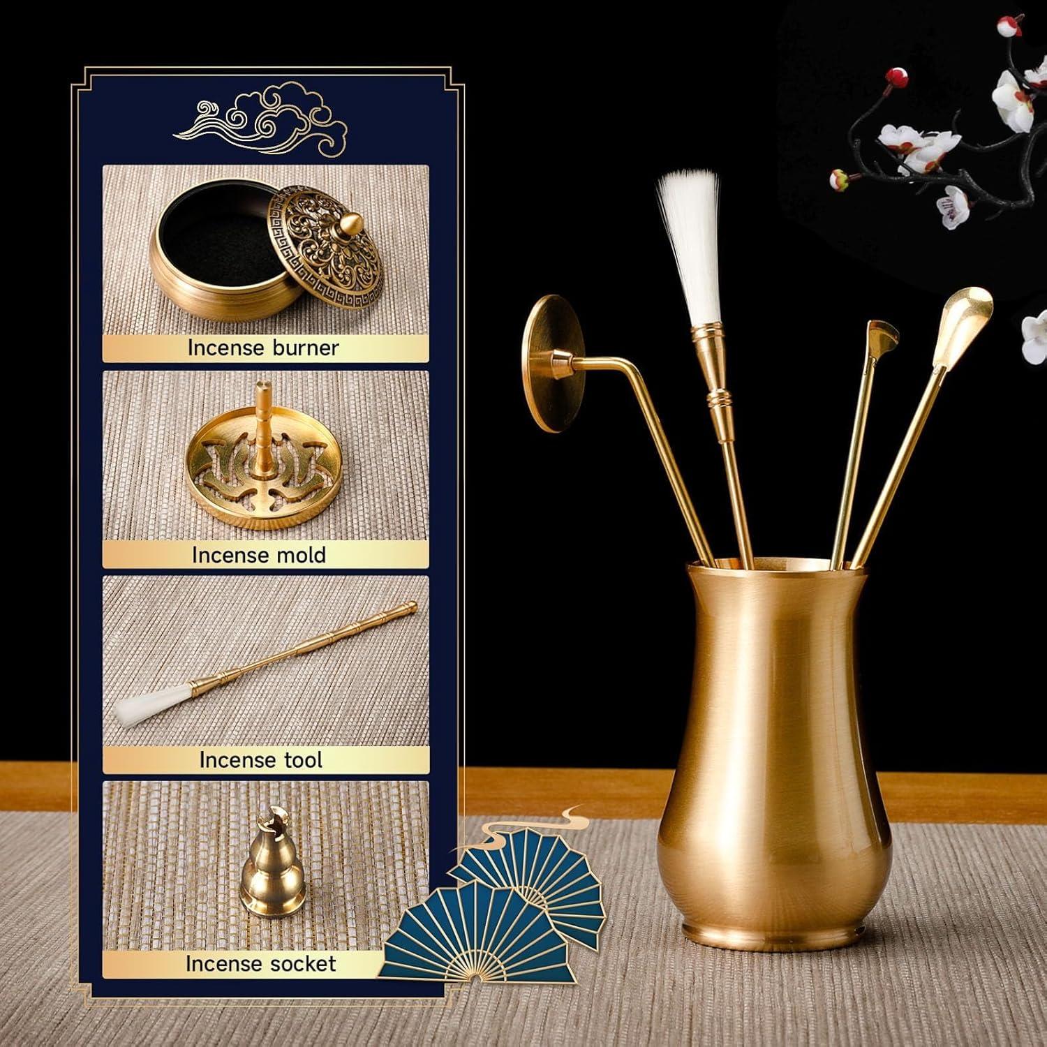 Kit de Incienso Completo XINGZUAN - Latón, 40g Sándalo